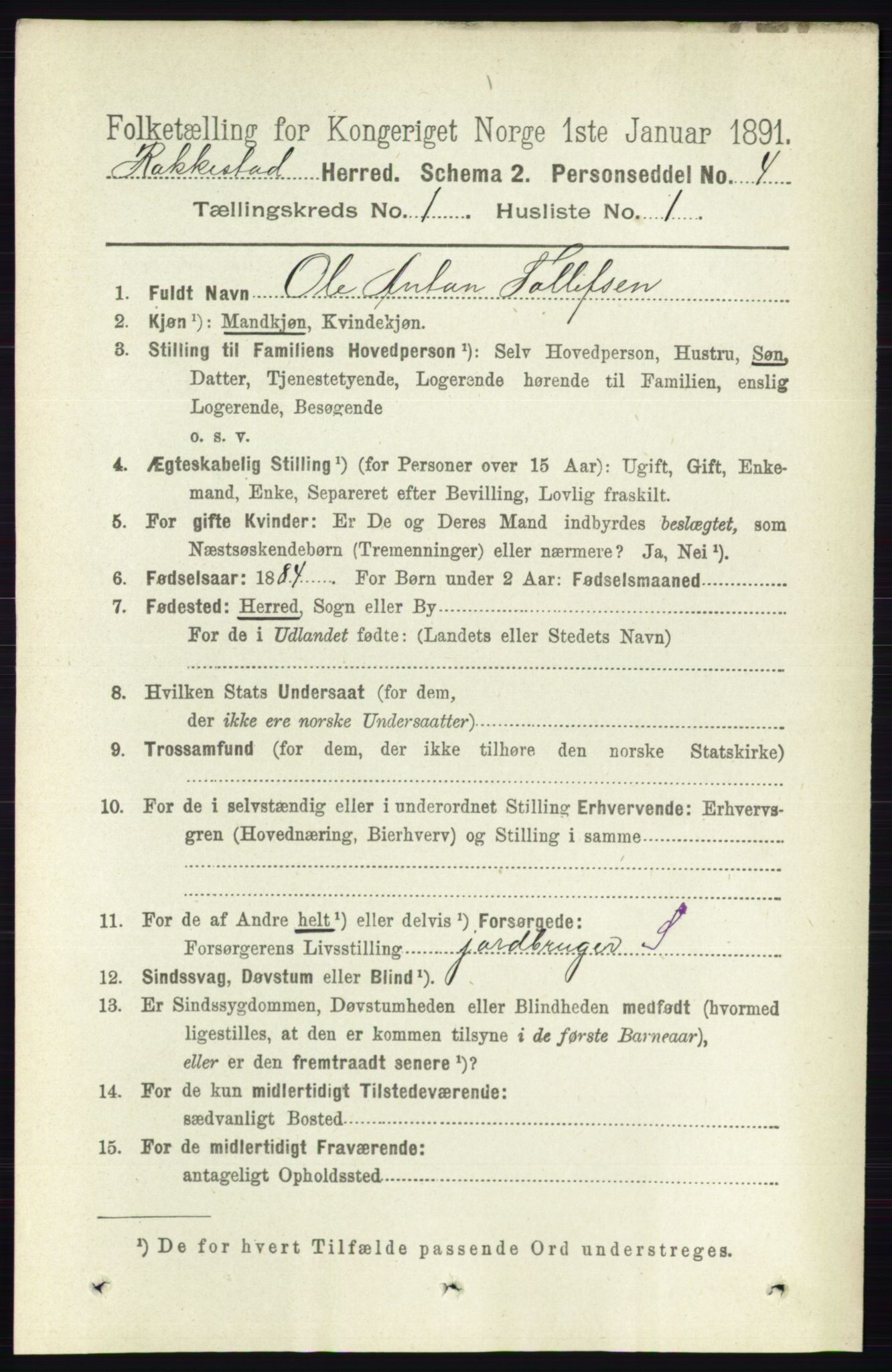 RA, 1891 census for 0128 Rakkestad, 1891, p. 120