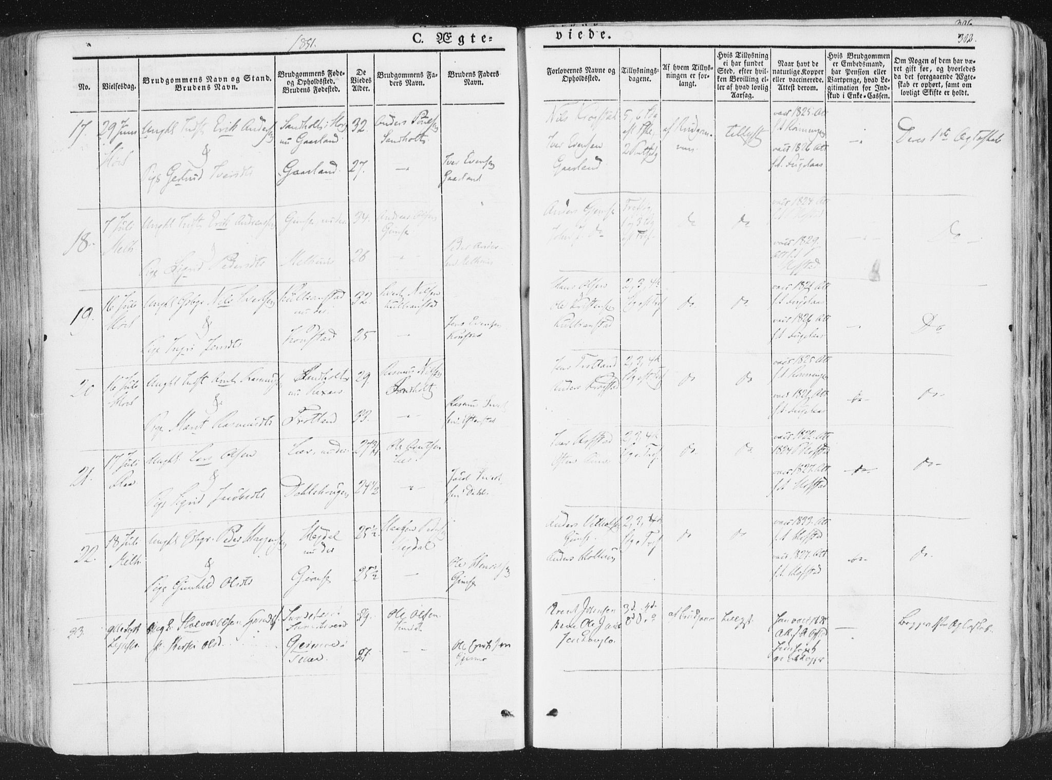 Ministerialprotokoller, klokkerbøker og fødselsregistre - Sør-Trøndelag, SAT/A-1456/691/L1074: Parish register (official) no. 691A06, 1842-1852, p. 302