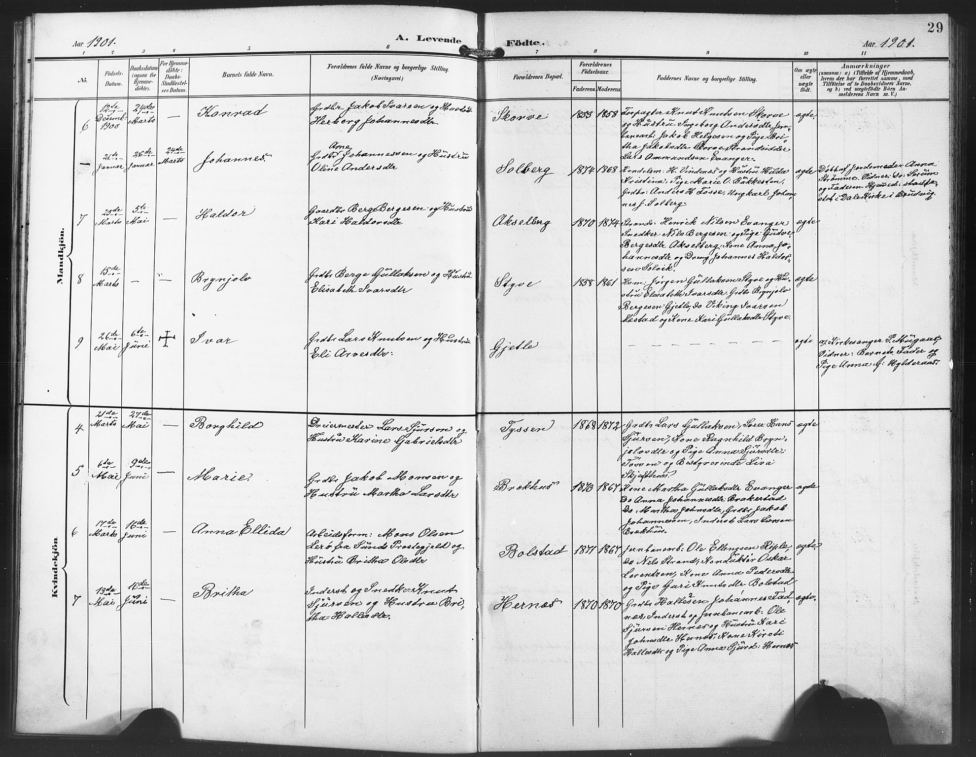 Evanger sokneprestembete, SAB/A-99924: Parish register (copy) no. A 5, 1897-1917, p. 29