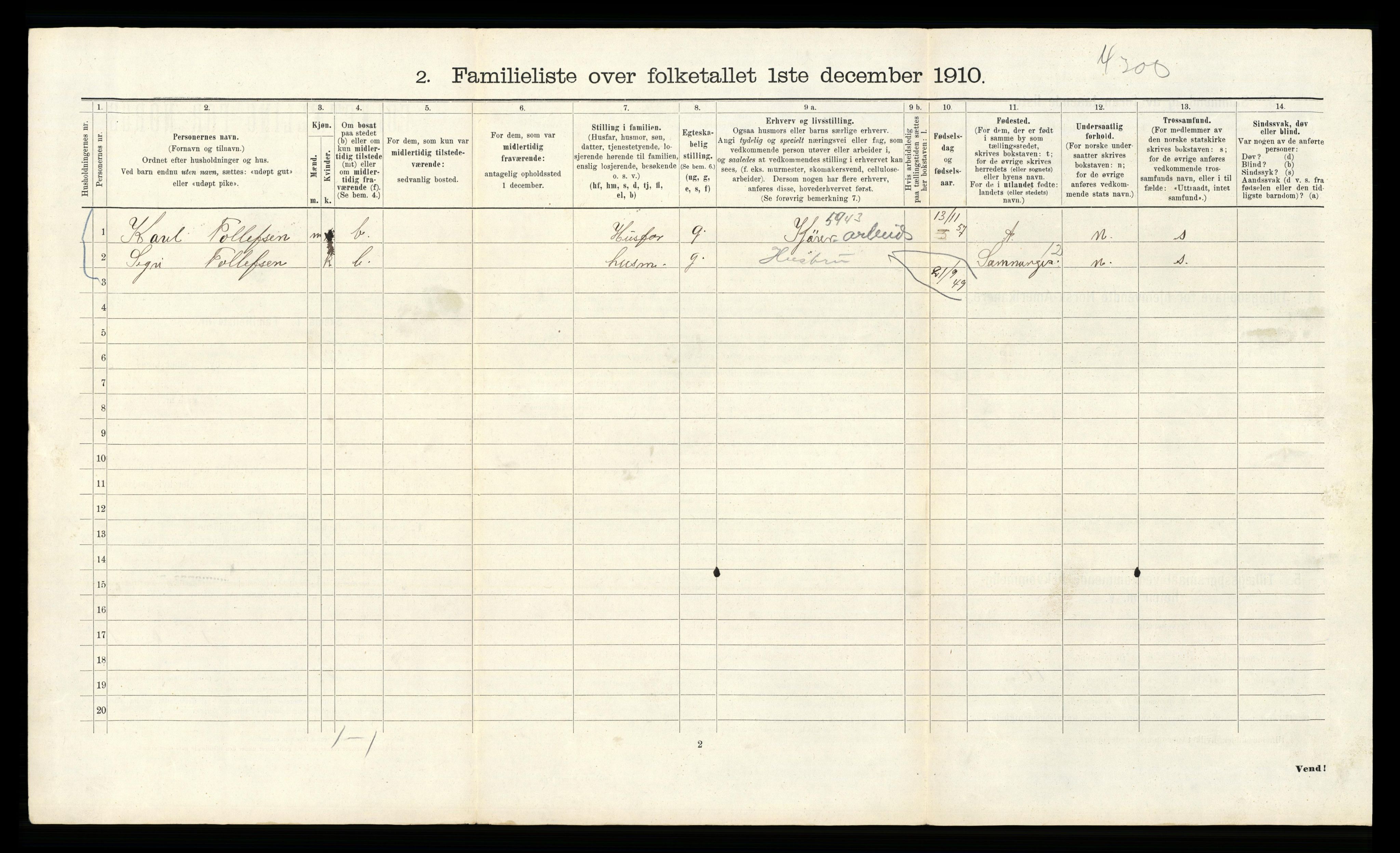 RA, 1910 census for Bergen, 1910, p. 30106