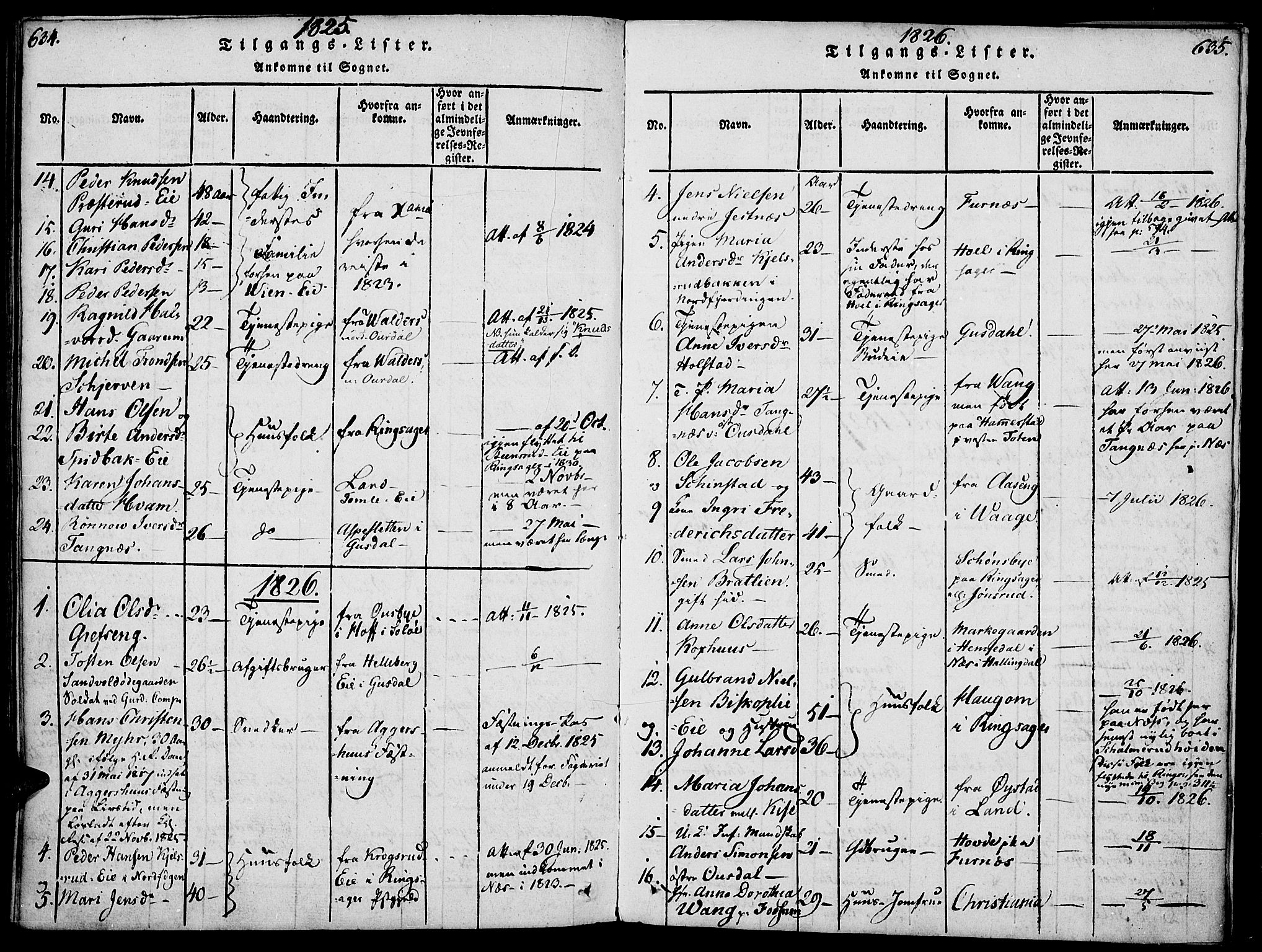 Nes prestekontor, Hedmark, SAH/PREST-020/K/Ka/L0002: Parish register (official) no. 2, 1813-1827, p. 634-635