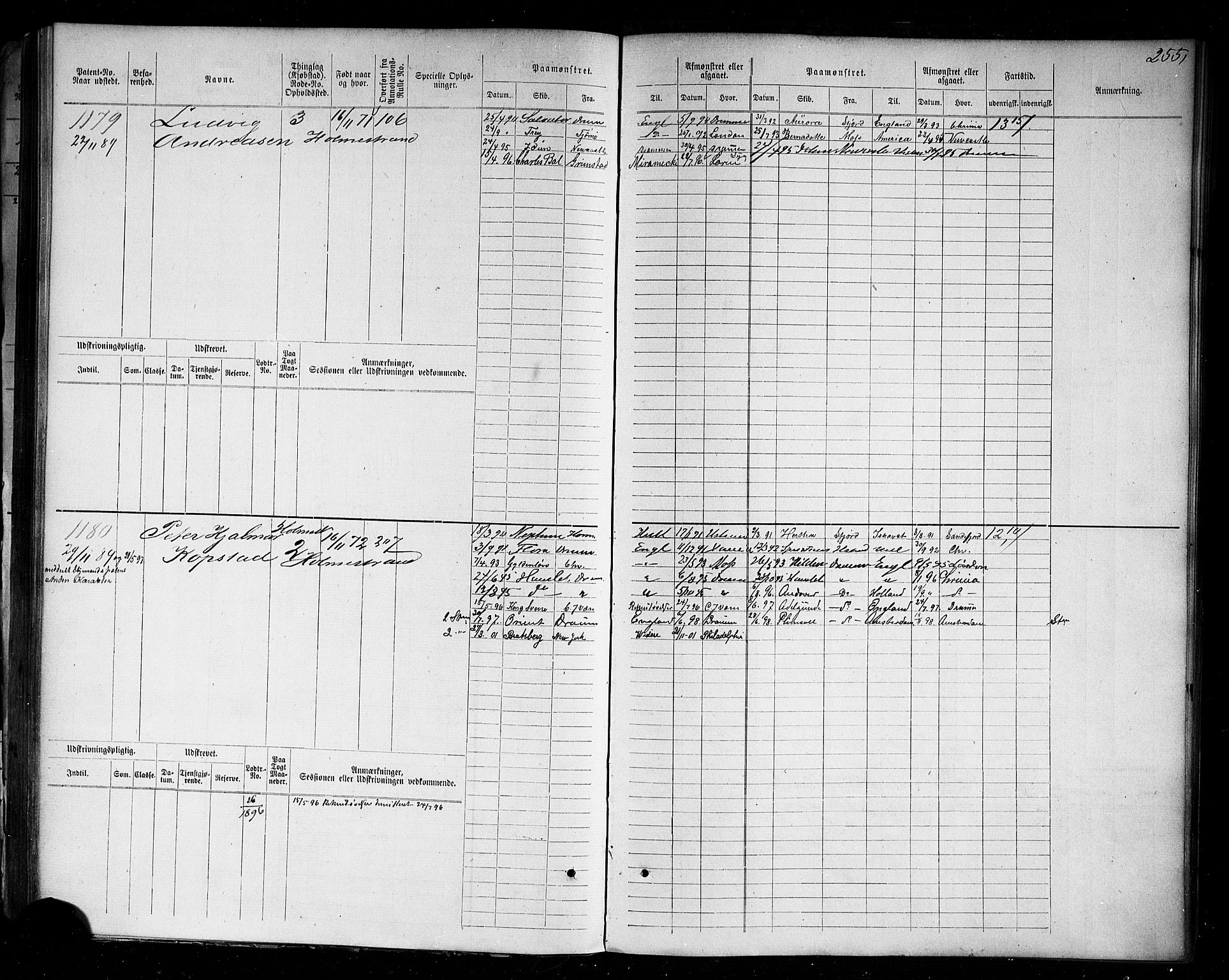 Holmestrand innrulleringskontor, AV/SAKO-A-1151/F/Fc/L0004: Hovedrulle, 1872-1913, p. 295