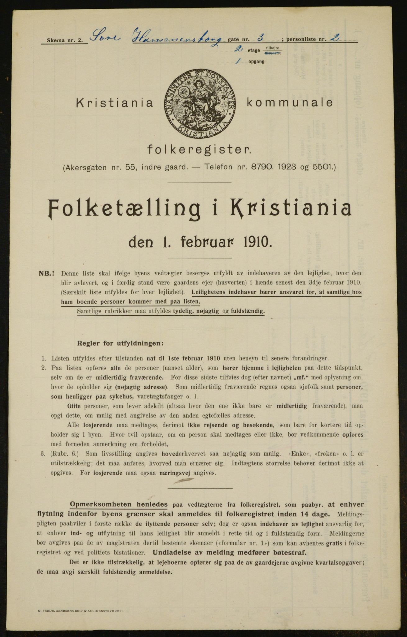 OBA, Municipal Census 1910 for Kristiania, 1910, p. 123112