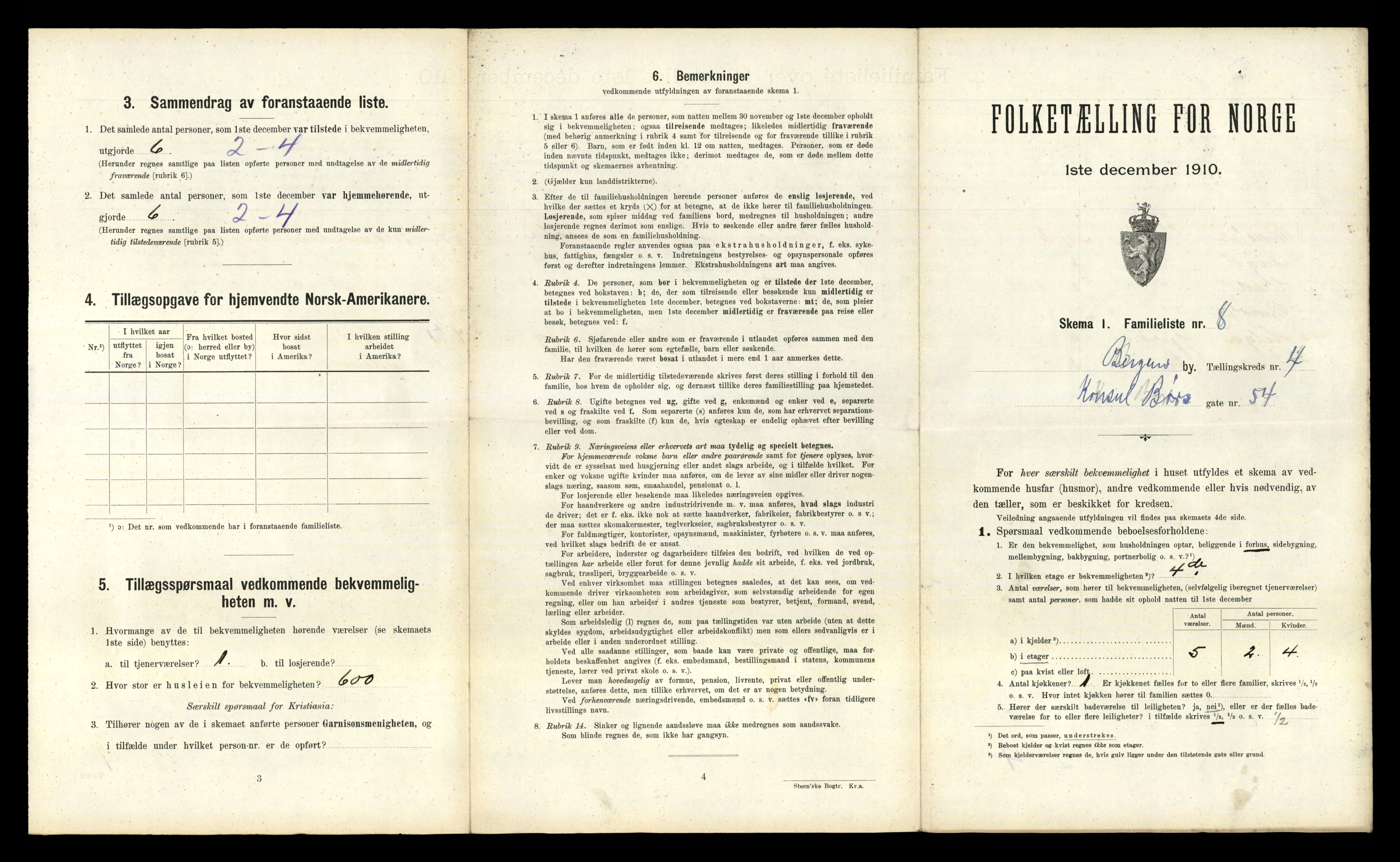 RA, 1910 census for Bergen, 1910, p. 1559