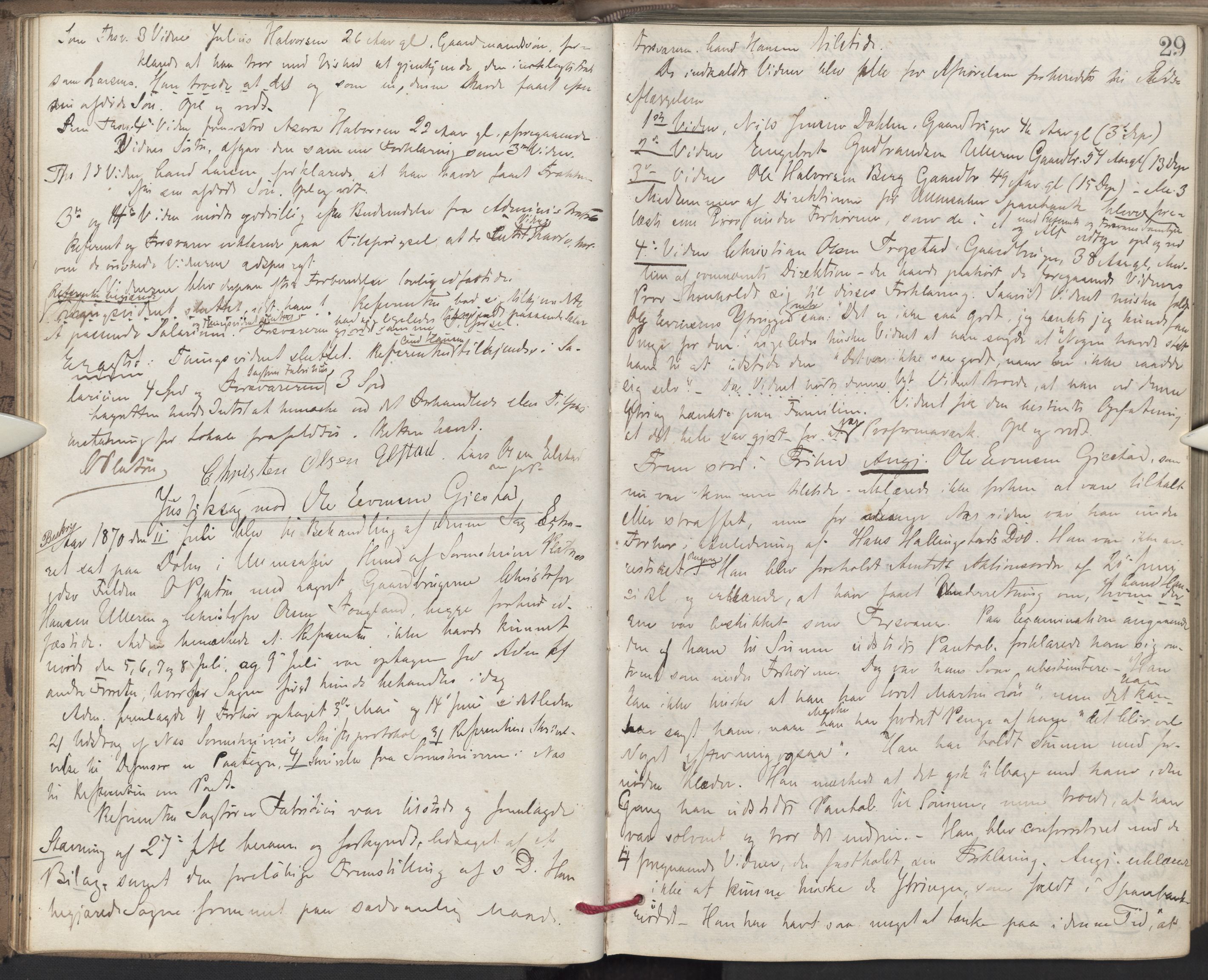 Nes tingrett, AV/SAO-A-10548/F/Fc/Fcb/L0007: Ekstrarettsprotokoll "Q", 1870-1874, p. 28b-29a