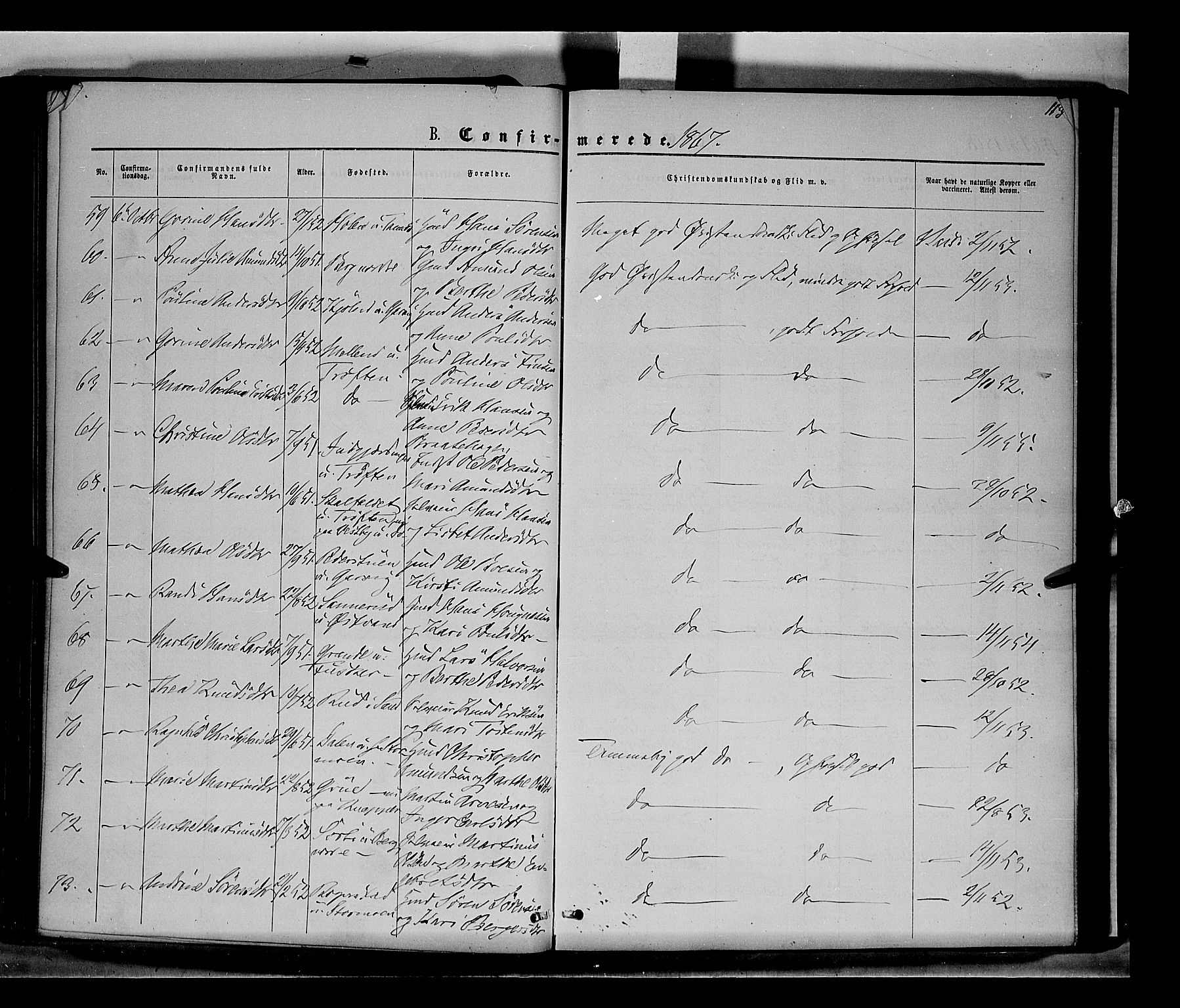 Nord-Odal prestekontor, AV/SAH-PREST-032/H/Ha/Haa/L0004: Parish register (official) no. 4, 1866-1873, p. 113