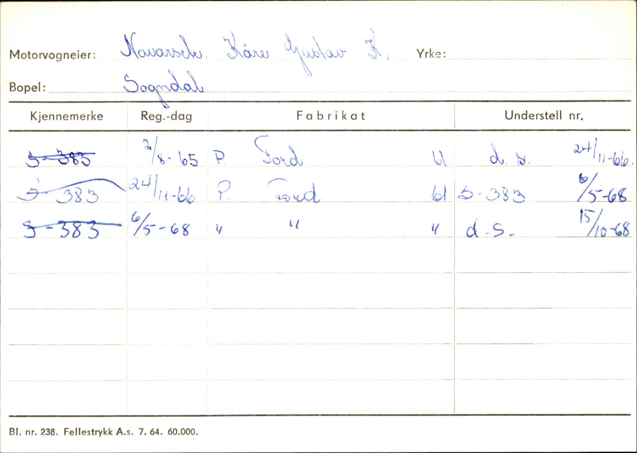 Statens vegvesen, Sogn og Fjordane vegkontor, AV/SAB-A-5301/4/F/L0124: Eigarregister Sogndal A-U, 1945-1975, p. 1754