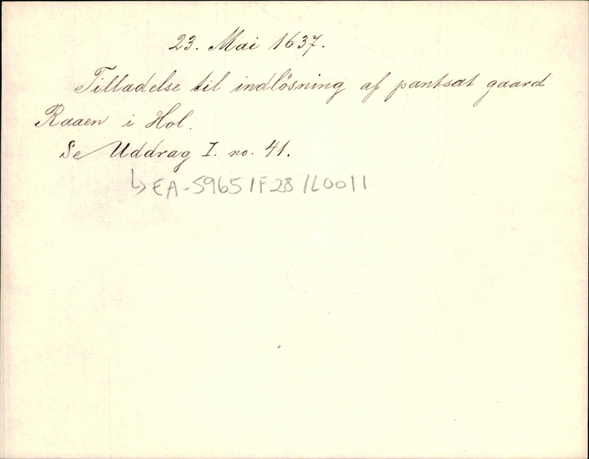 Riksarkivets diplomsamling, AV/RA-EA-5965/F35/F35d/L0003: Innlånte diplomer, seddelregister, 1621-1642, p. 581