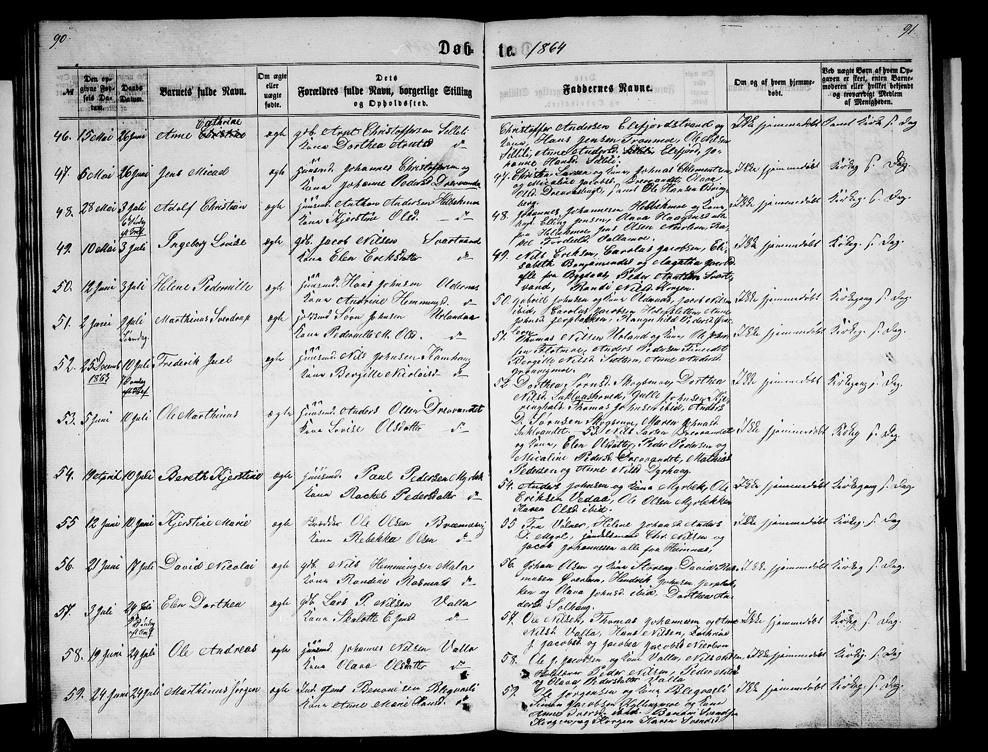 Ministerialprotokoller, klokkerbøker og fødselsregistre - Nordland, AV/SAT-A-1459/825/L0365: Parish register (copy) no. 825C02, 1858-1873, p. 90-91