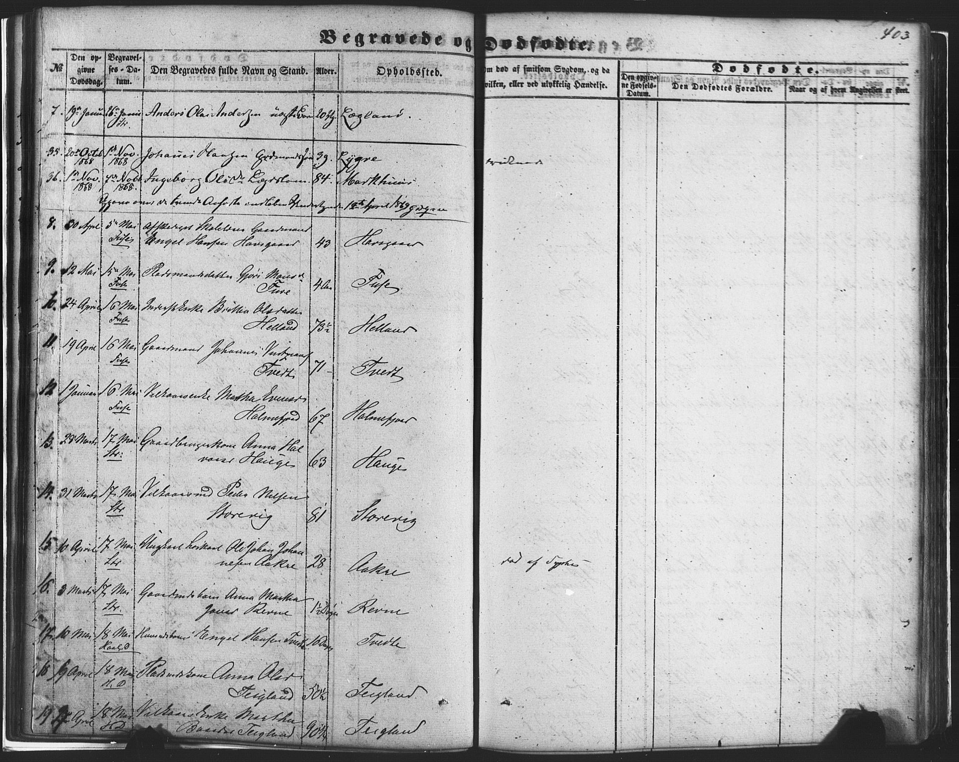 Fusa sokneprestembete, SAB/A-75401/H/Haa: Parish register (official) no. A 1II, 1855-1879, p. 403