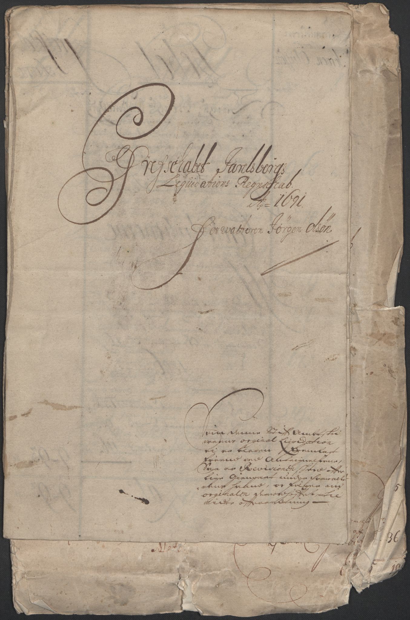 Rentekammeret inntil 1814, Reviderte regnskaper, Fogderegnskap, RA/EA-4092/R32/L1864: Fogderegnskap Jarlsberg grevskap, 1691, p. 14