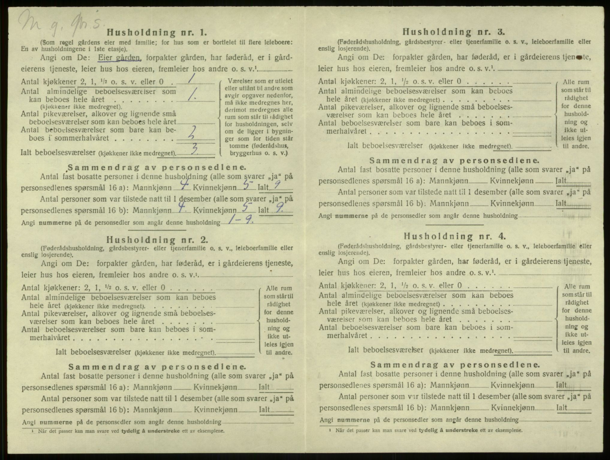 SAB, 1920 census for Lindås, 1920, p. 1343