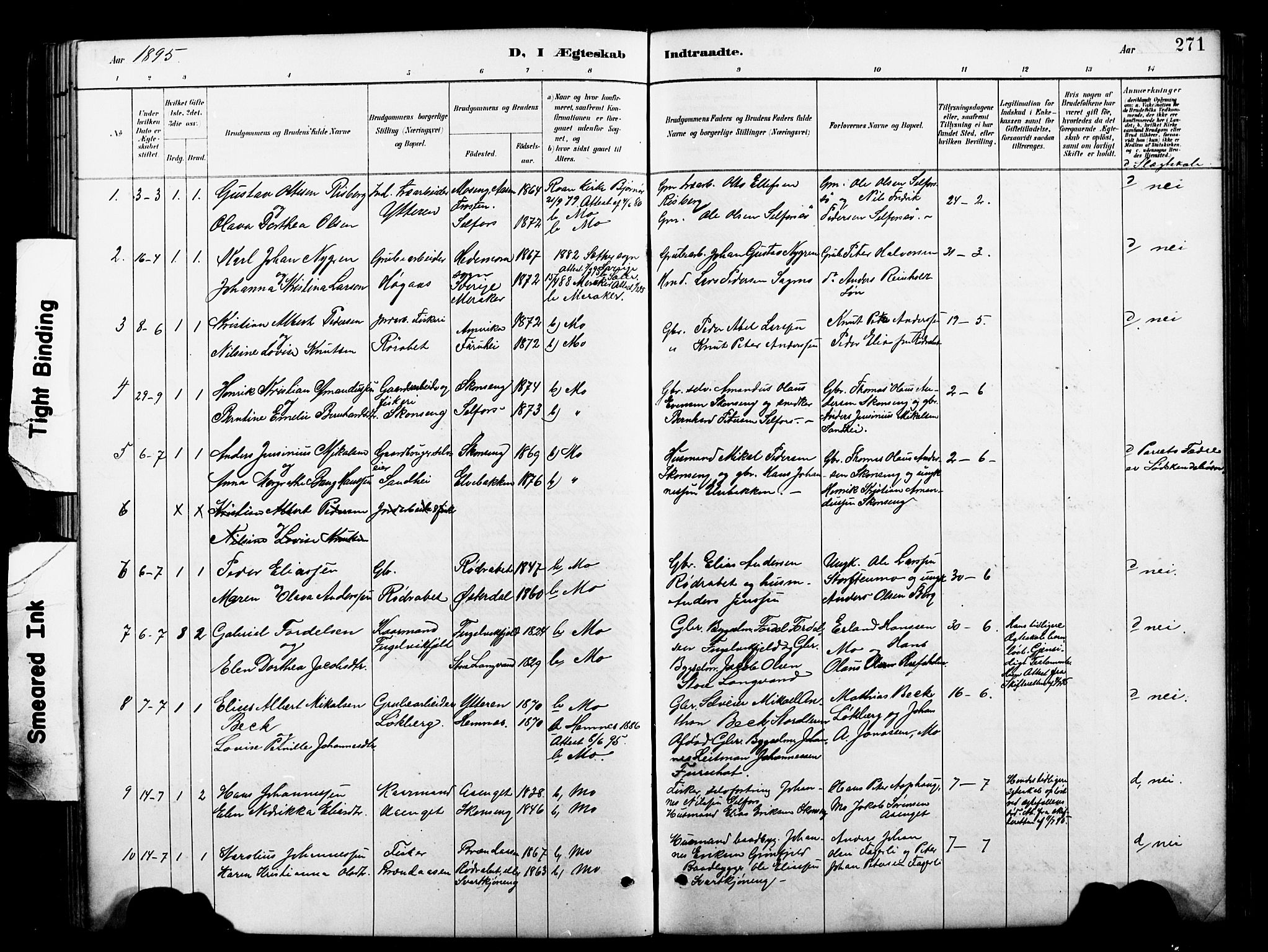 Ministerialprotokoller, klokkerbøker og fødselsregistre - Nordland, SAT/A-1459/827/L0421: Parish register (copy) no. 827C10, 1887-1906, p. 271