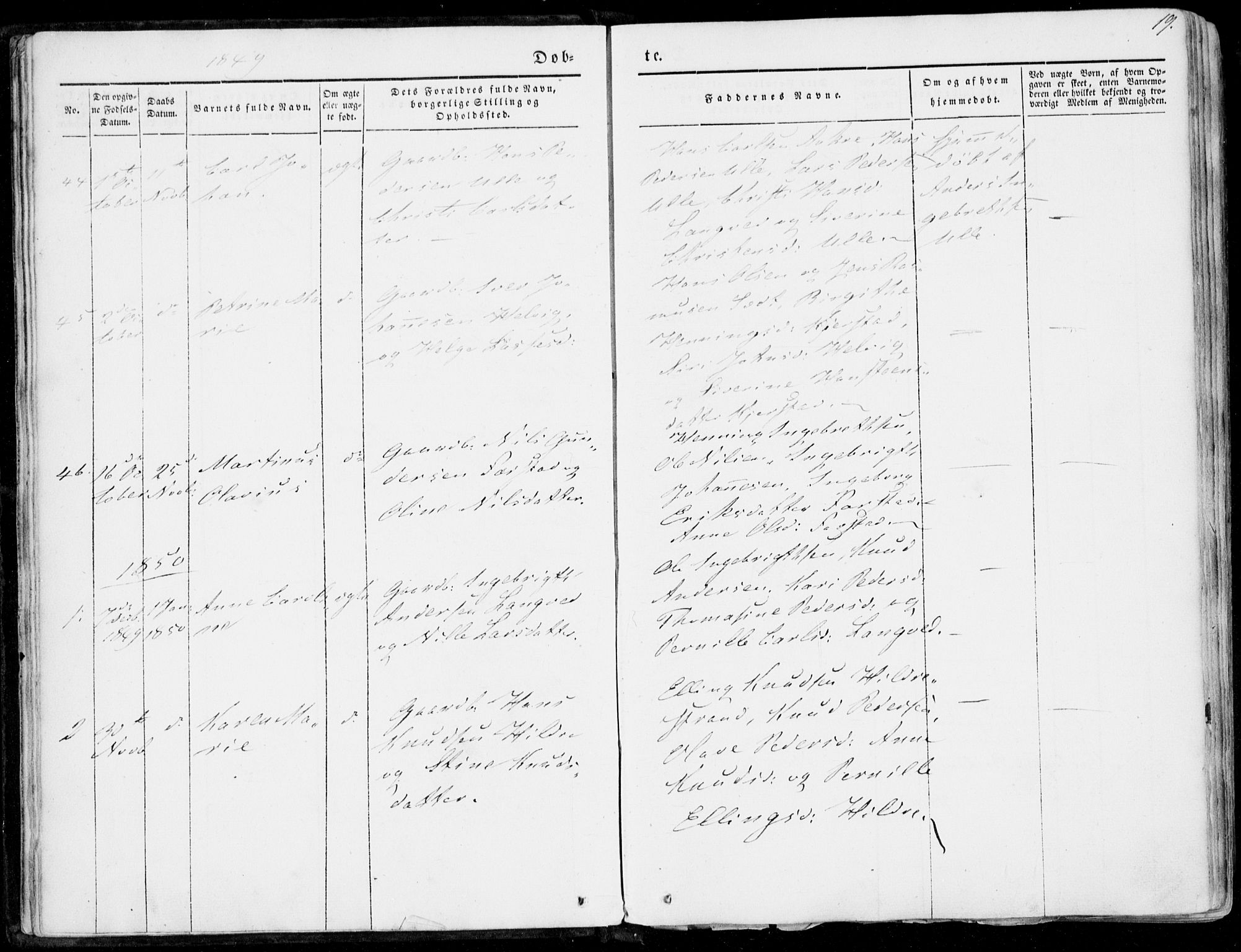 Ministerialprotokoller, klokkerbøker og fødselsregistre - Møre og Romsdal, AV/SAT-A-1454/536/L0497: Parish register (official) no. 536A06, 1845-1865, p. 19