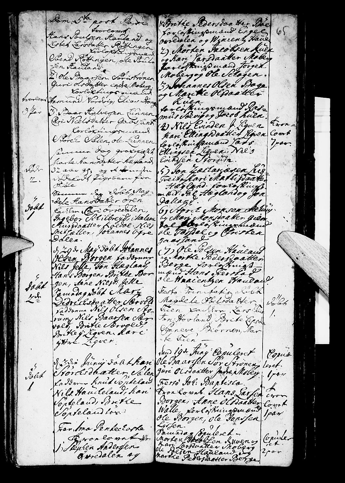 Os sokneprestembete, SAB/A-99929: Parish register (official) no. A 2, 1723-1758, p. 65