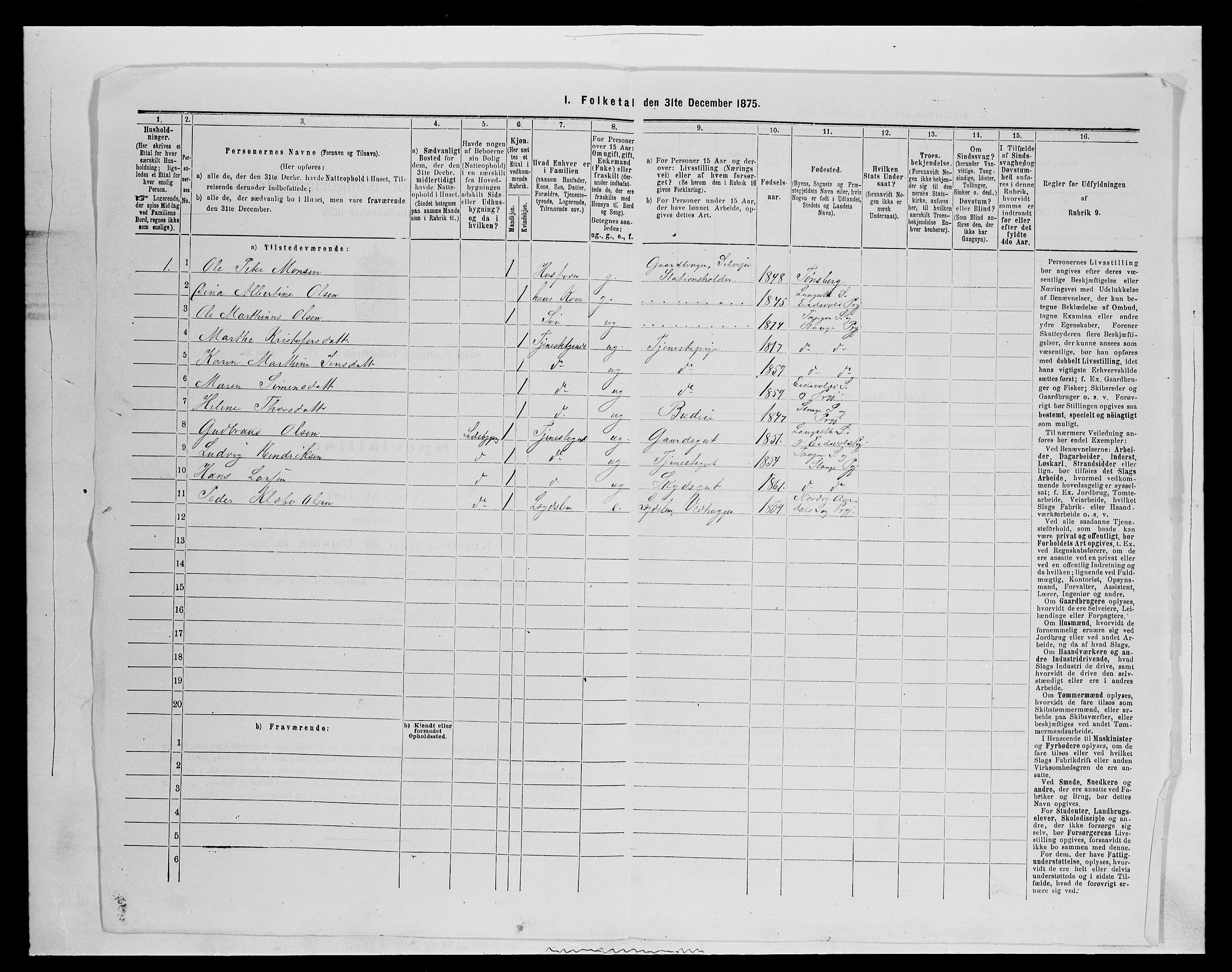 SAH, 1875 census for 0417P Stange, 1875, p. 1981