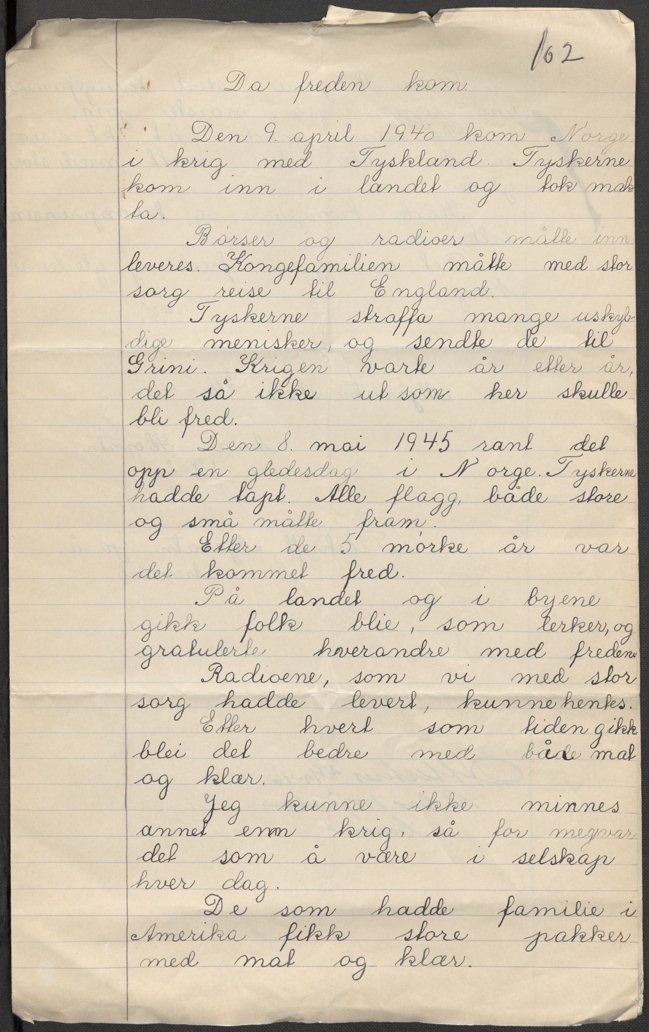 Det norske totalavholdsselskap, RA/PA-0419/E/Eb/L0603: Skolestiler om krigstida (ordnet topografisk etter distrikt og skole), 1946, p. 10