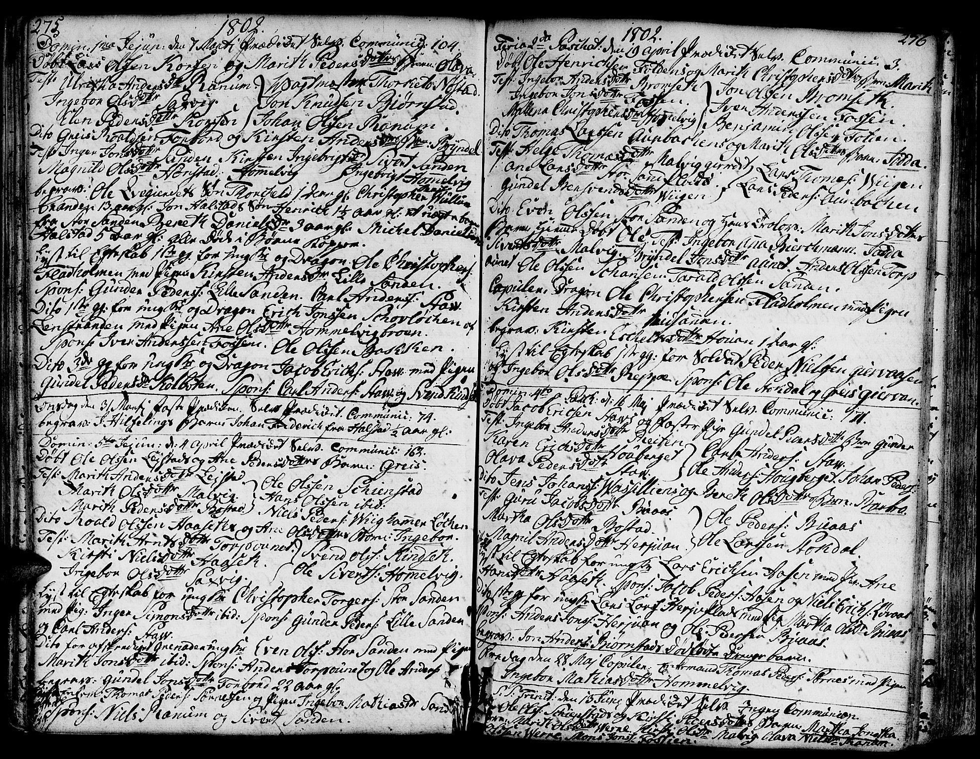 Ministerialprotokoller, klokkerbøker og fødselsregistre - Sør-Trøndelag, SAT/A-1456/606/L0281: Parish register (official) no. 606A02 /2, 1781-1817, p. 275-276