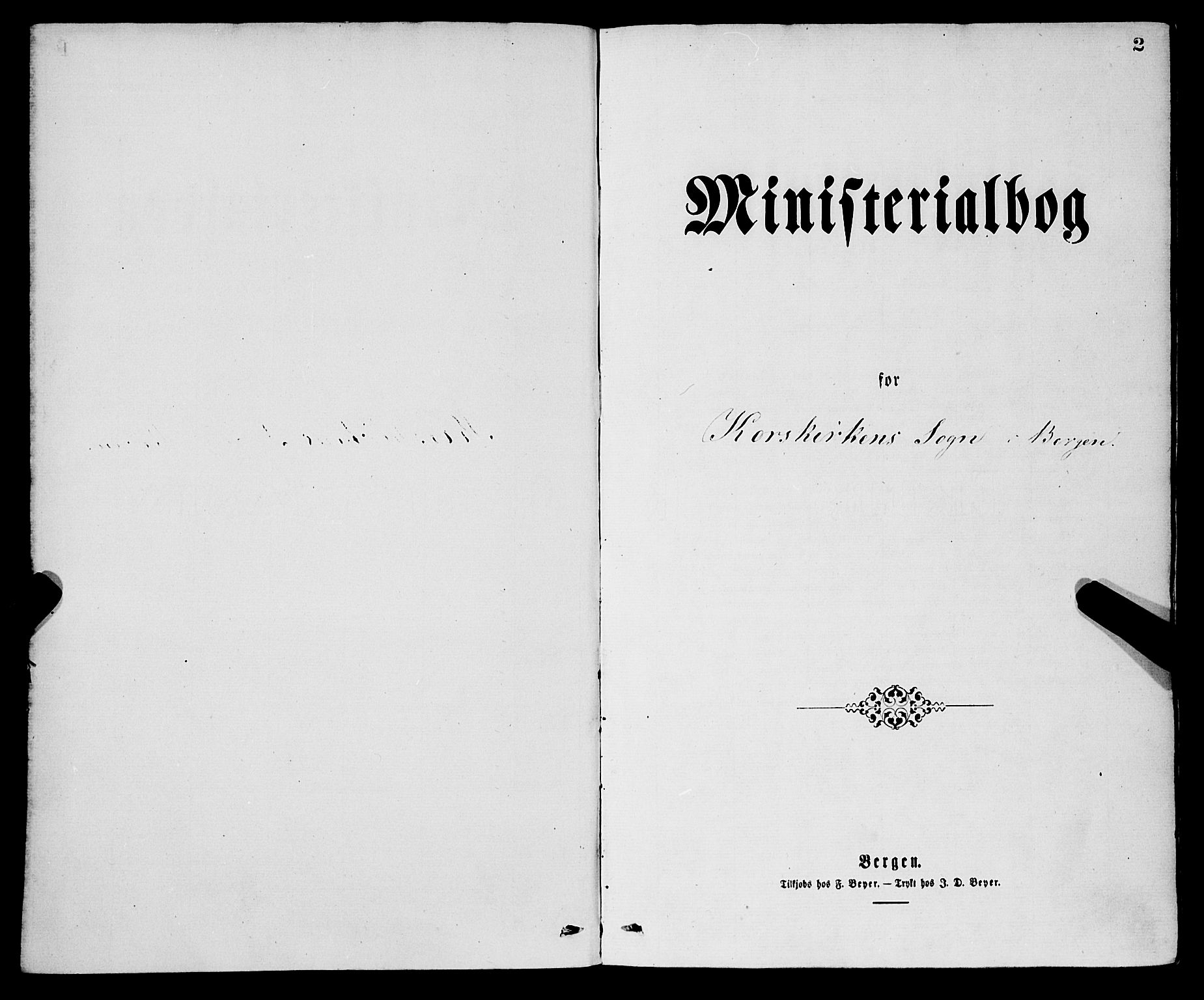 Korskirken sokneprestembete, SAB/A-76101/H/Haa/L0020: Parish register (official) no. B 6, 1871-1878, p. 2