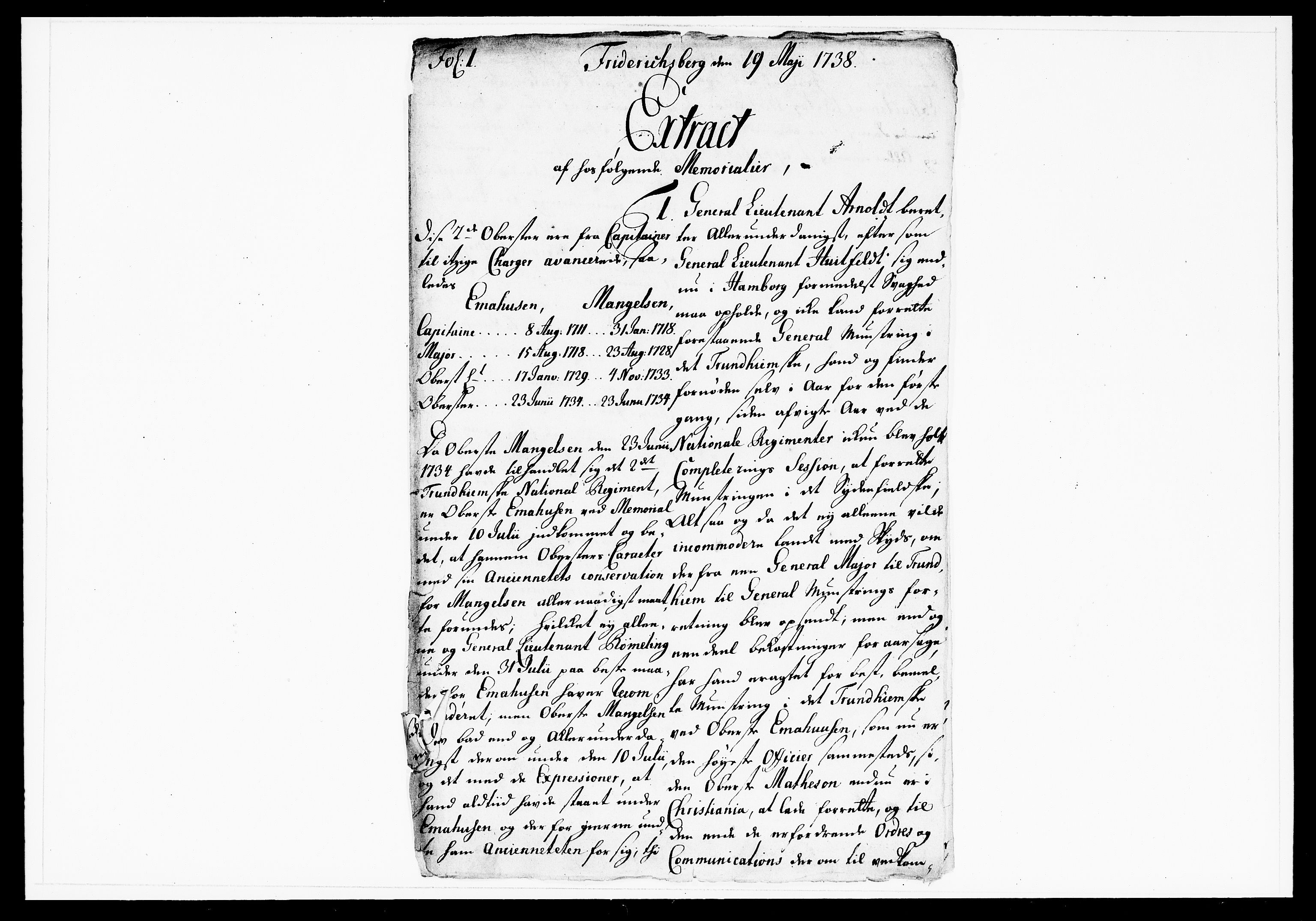 Krigskollegiet, Krigskancelliet, DRA/A-0006/-/1143-1150: Refererede sager, 1738, p. 231