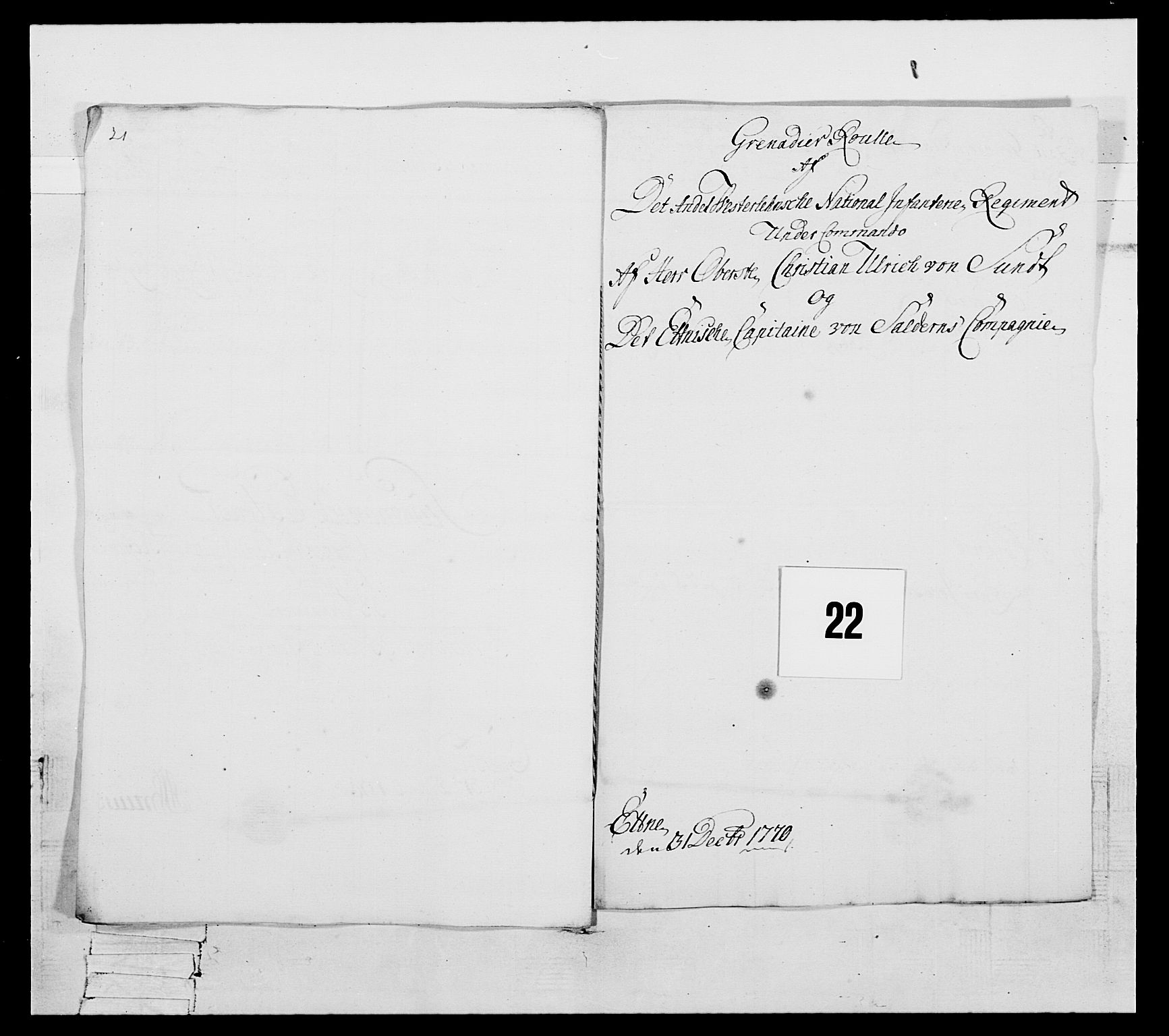 Generalitets- og kommissariatskollegiet, Det kongelige norske kommissariatskollegium, RA/EA-5420/E/Eh/L0105: 2. Vesterlenske nasjonale infanteriregiment, 1766-1773, p. 98