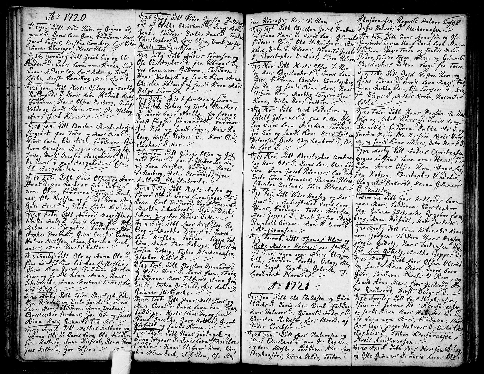 Sem kirkebøker, SAKO/A-5/F/Fb/L0001: Parish register (official) no. II 1, 1702-1764, p. 38