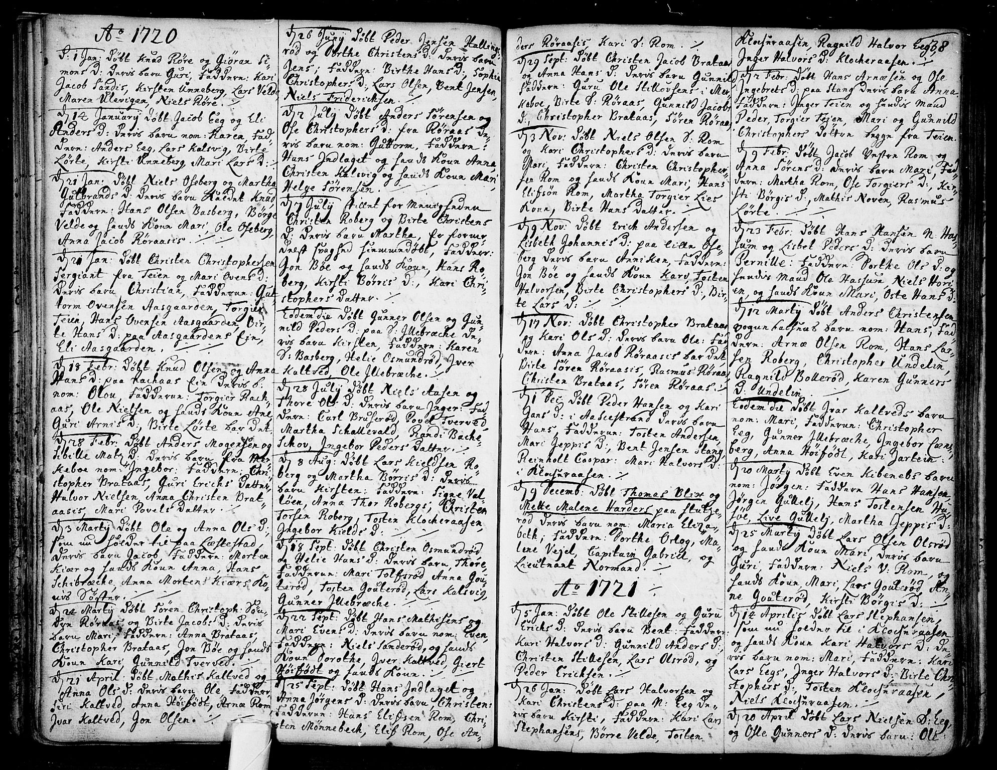 Sem kirkebøker, AV/SAKO-A-5/F/Fb/L0001: Parish register (official) no. II 1, 1702-1764, p. 38