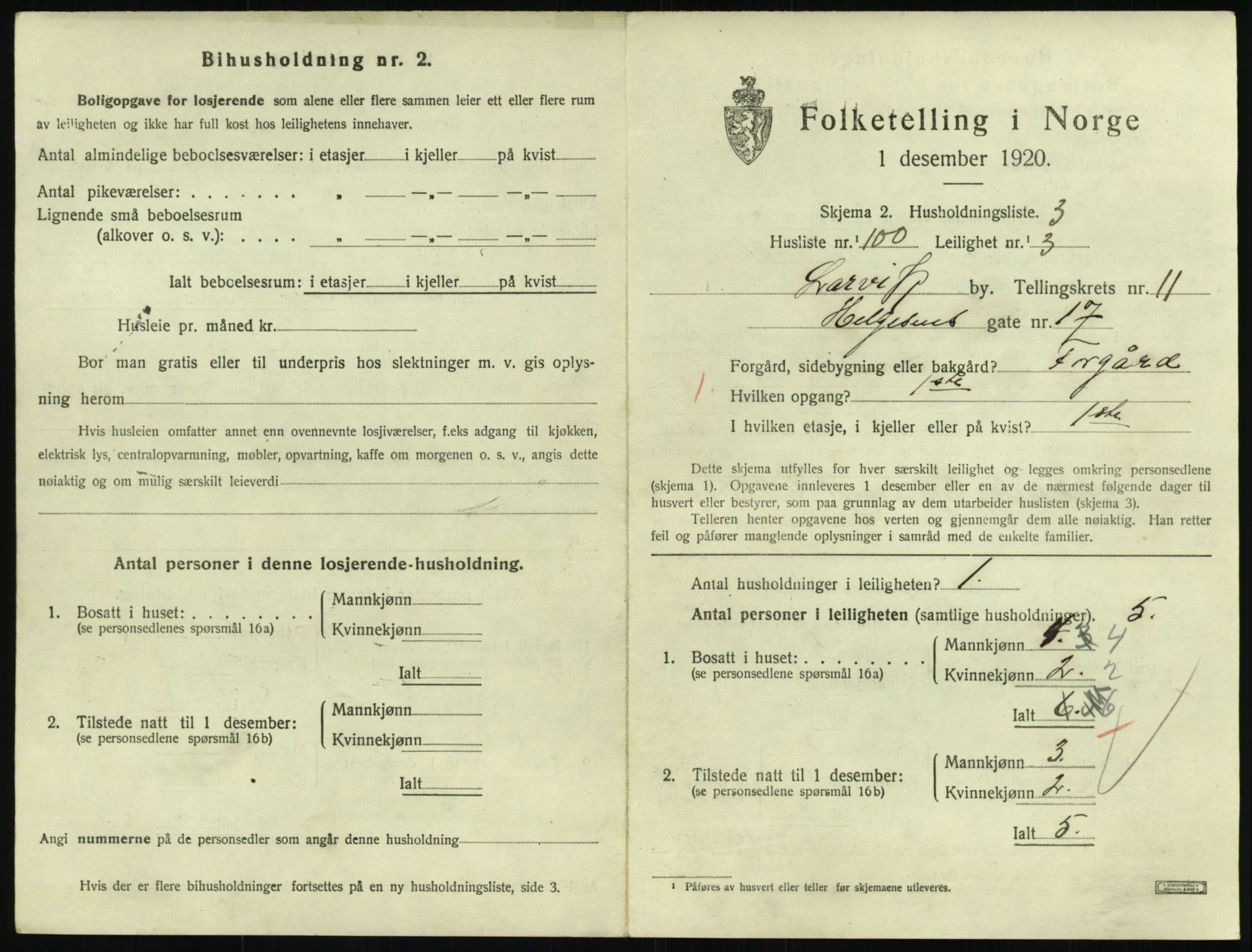 SAKO, 1920 census for Larvik, 1920, p. 8342