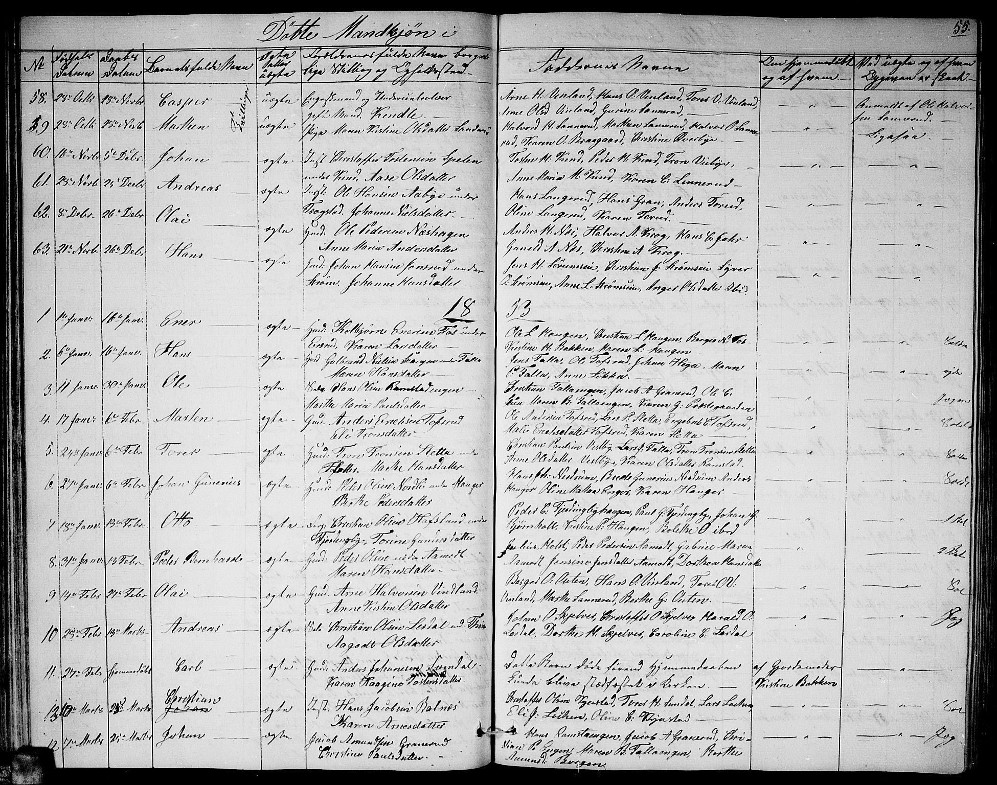 Fet prestekontor Kirkebøker, AV/SAO-A-10370a/G/Ga/L0002: Parish register (copy) no. I 2, 1843-1859, p. 55