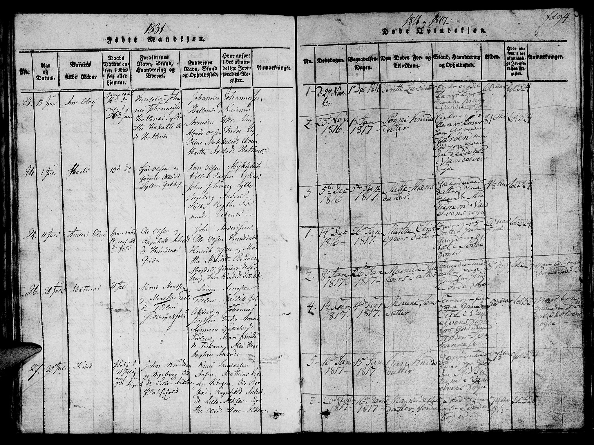 Ministerialprotokoller, klokkerbøker og fødselsregistre - Møre og Romsdal, AV/SAT-A-1454/501/L0004: Parish register (official) no. 501A04, 1816-1831, p. 94