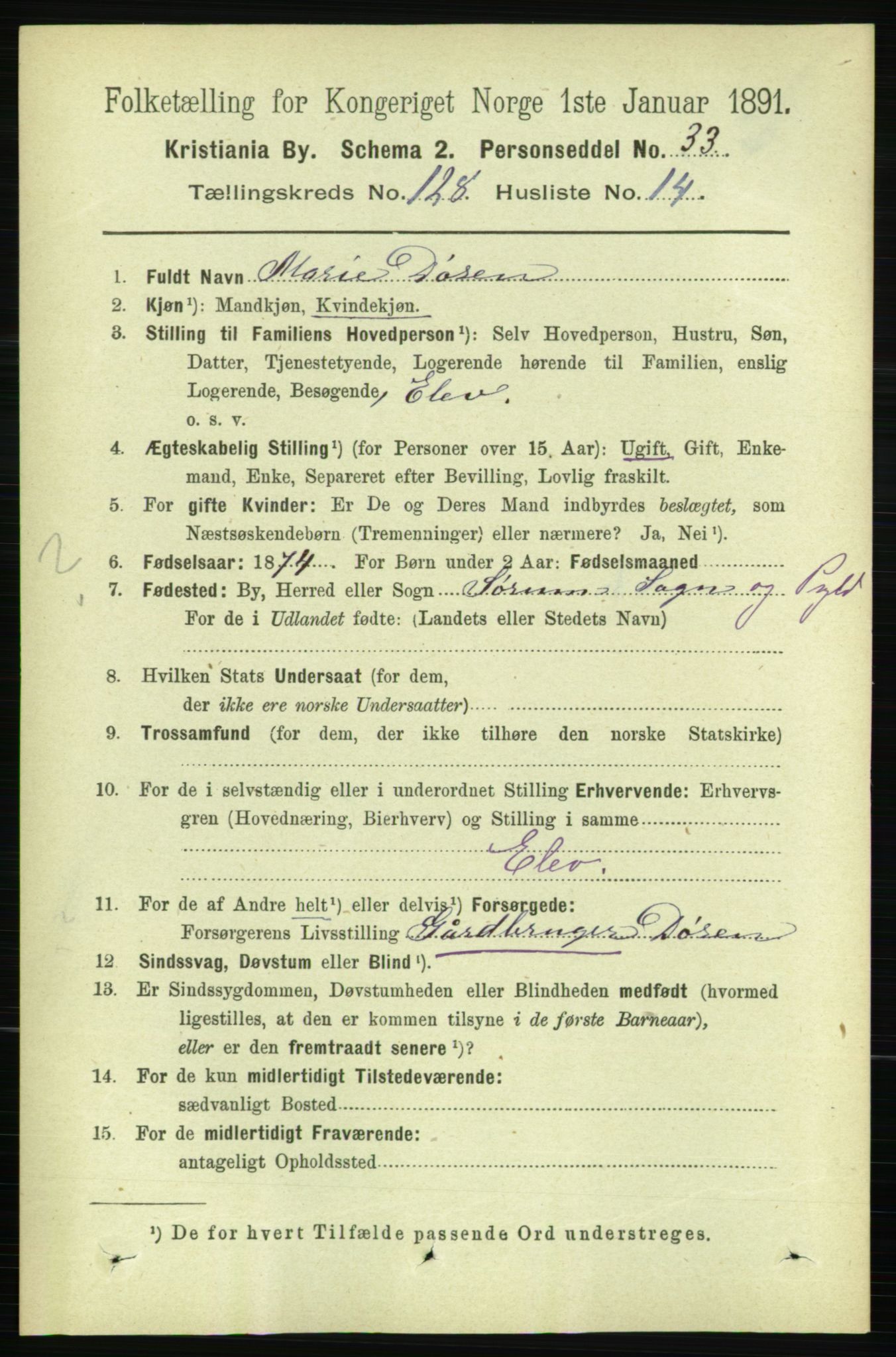 RA, 1891 census for 0301 Kristiania, 1891, p. 68937