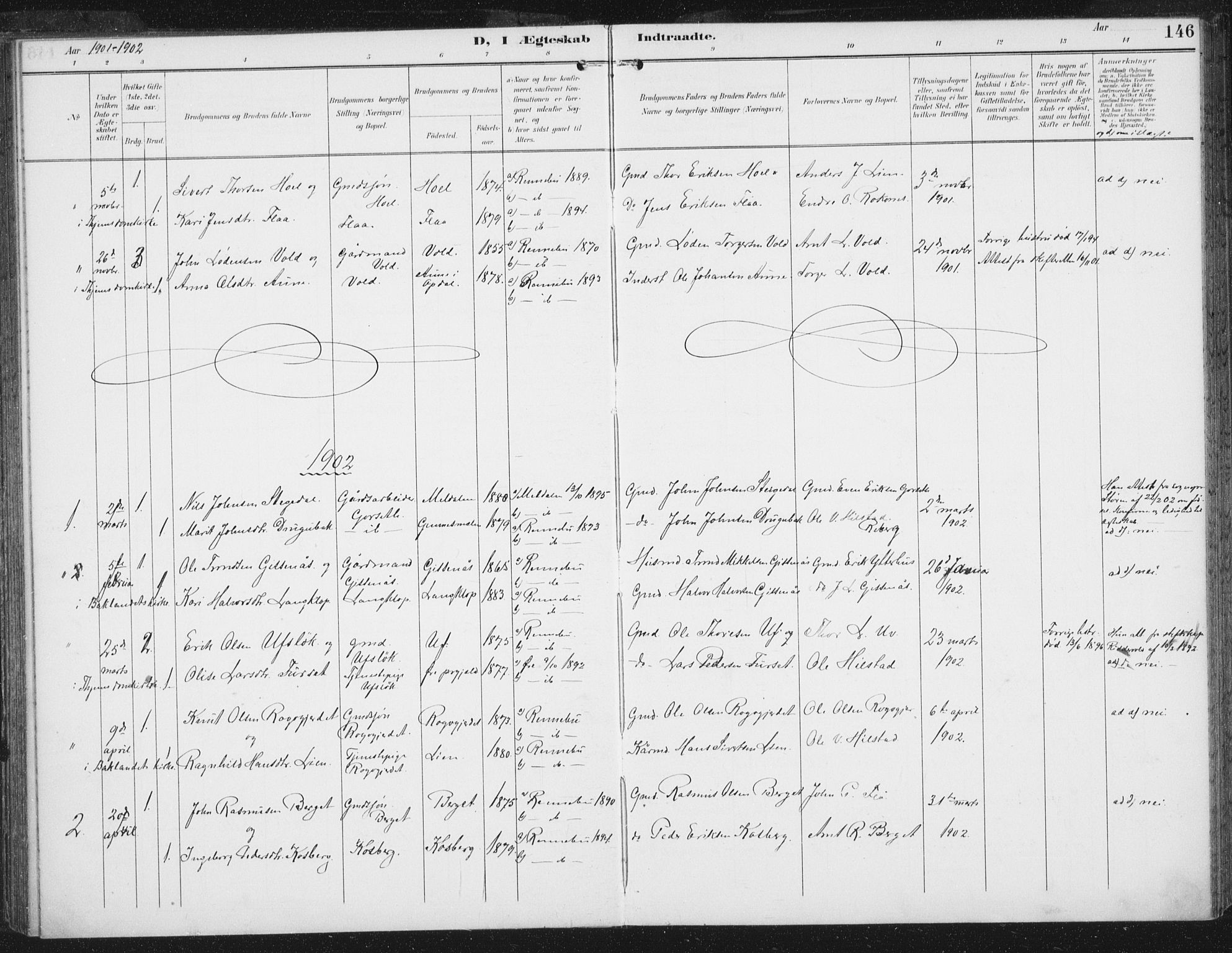 Ministerialprotokoller, klokkerbøker og fødselsregistre - Sør-Trøndelag, SAT/A-1456/674/L0872: Parish register (official) no. 674A04, 1897-1907, p. 146