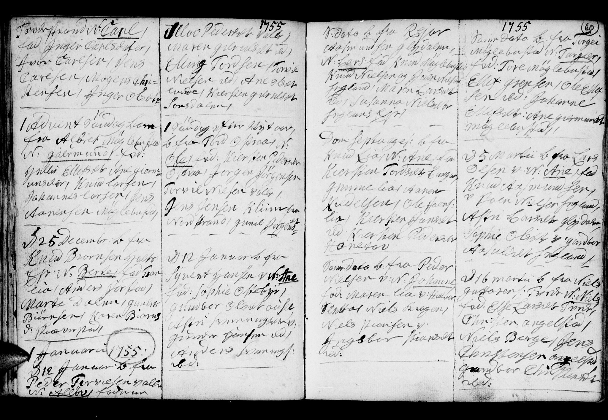 Holt sokneprestkontor, SAK/1111-0021/F/Fb/L0005: Parish register (copy) no. B 5, 1746-1764, p. 60