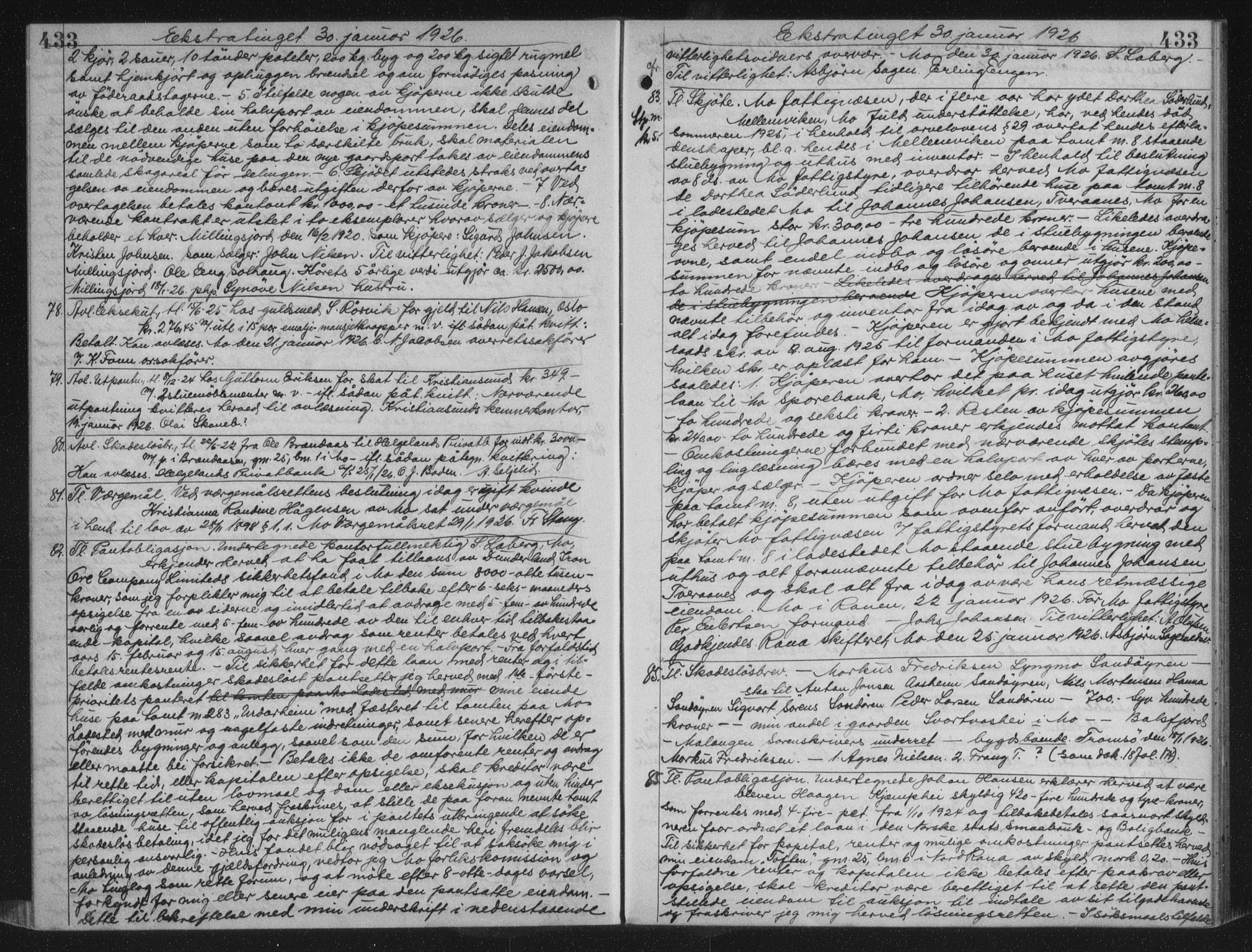 Rana sorenskriveri , AV/SAT-A-1108/1/2/2C/L0018: Mortgage book no. 18, 1923-1928, p. 433, Deed date: 30.01.1926