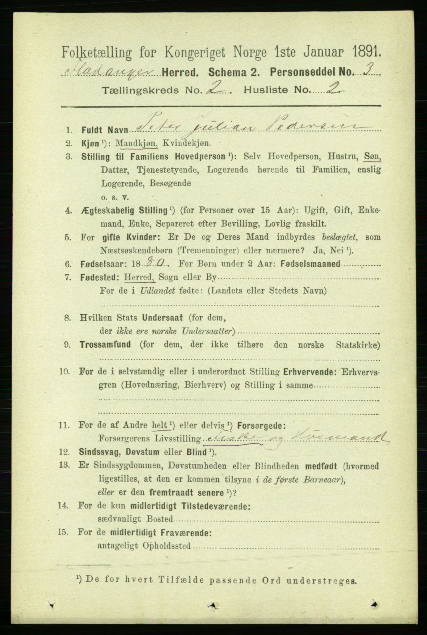 RA, 1891 census for 1749 Flatanger, 1891, p. 720