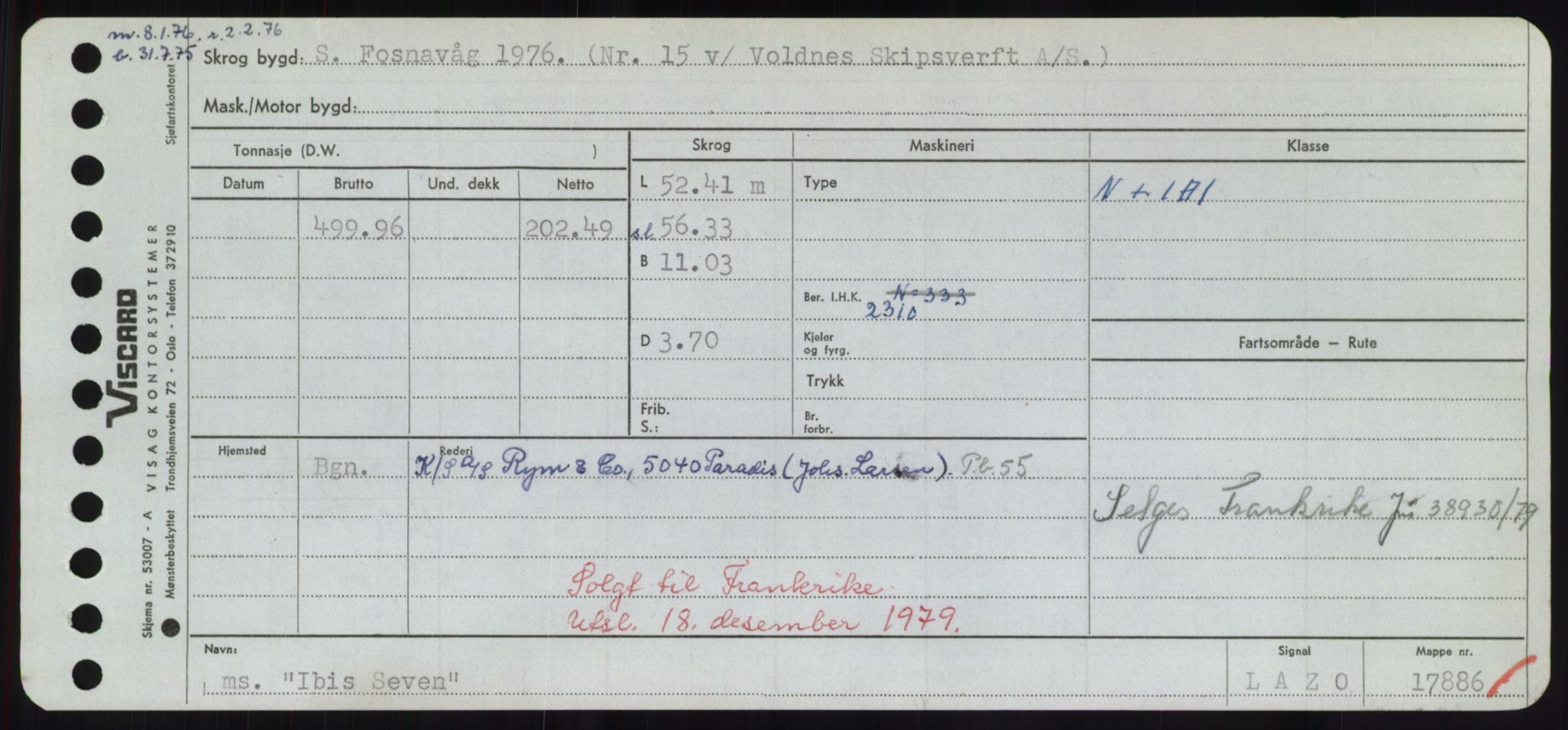 Sjøfartsdirektoratet med forløpere, Skipsmålingen, RA/S-1627/H/Hd/L0018: Fartøy, I, p. 29