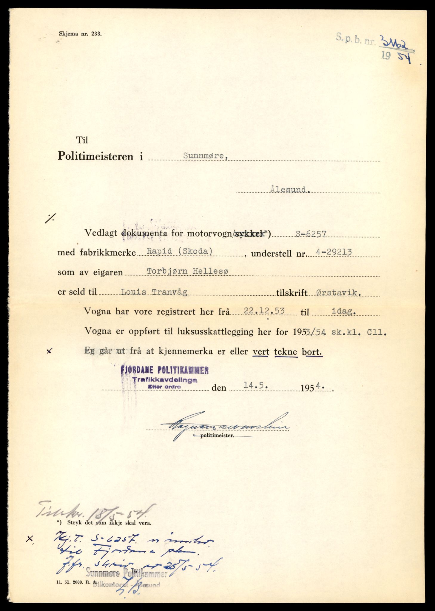 Møre og Romsdal vegkontor - Ålesund trafikkstasjon, AV/SAT-A-4099/F/Fe/L0045: Registreringskort for kjøretøy T 14320 - T 14444, 1927-1998, p. 2591