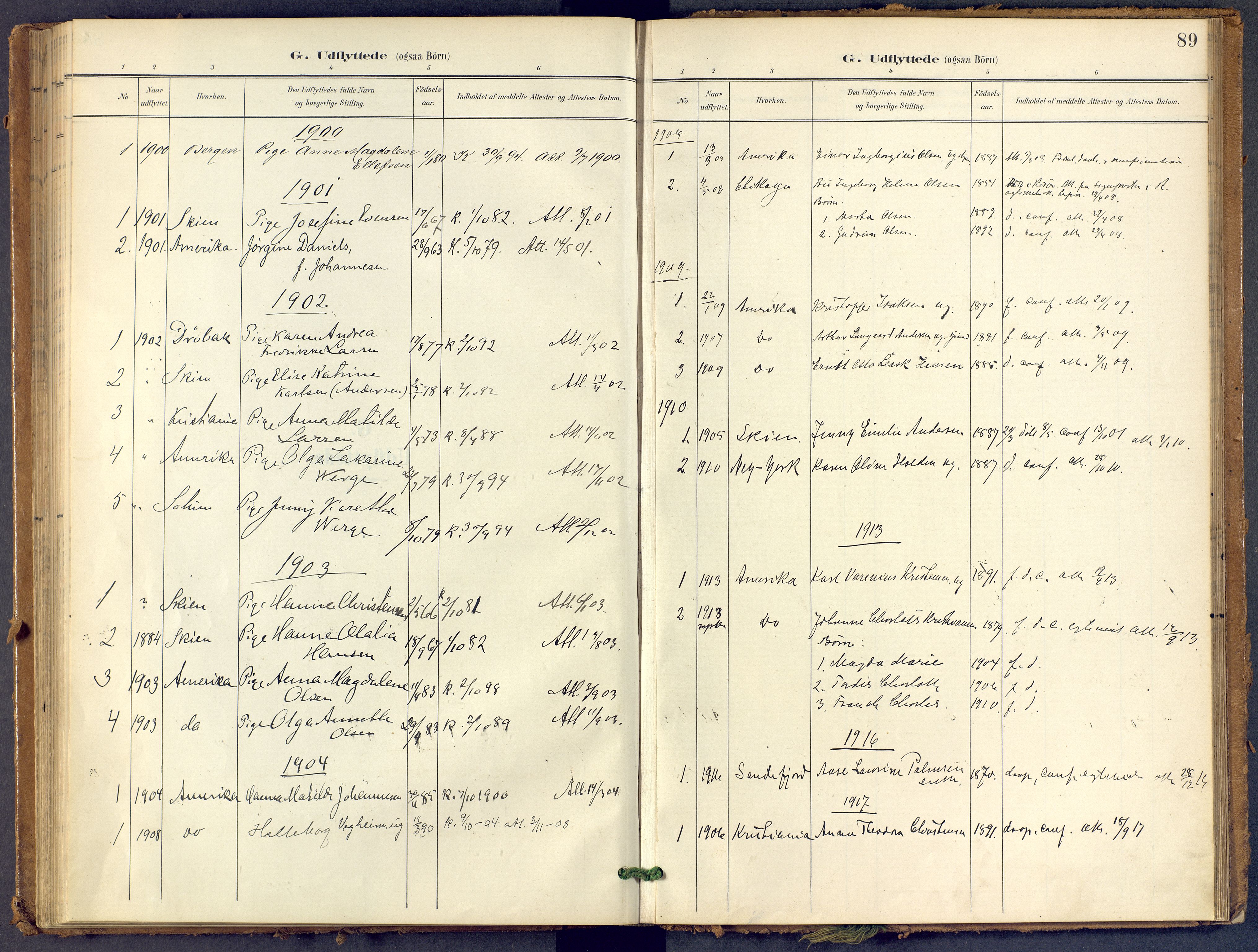 Bamble kirkebøker, SAKO/A-253/F/Fb/L0002: Parish register (official) no. II 2, 1900-1921, p. 89
