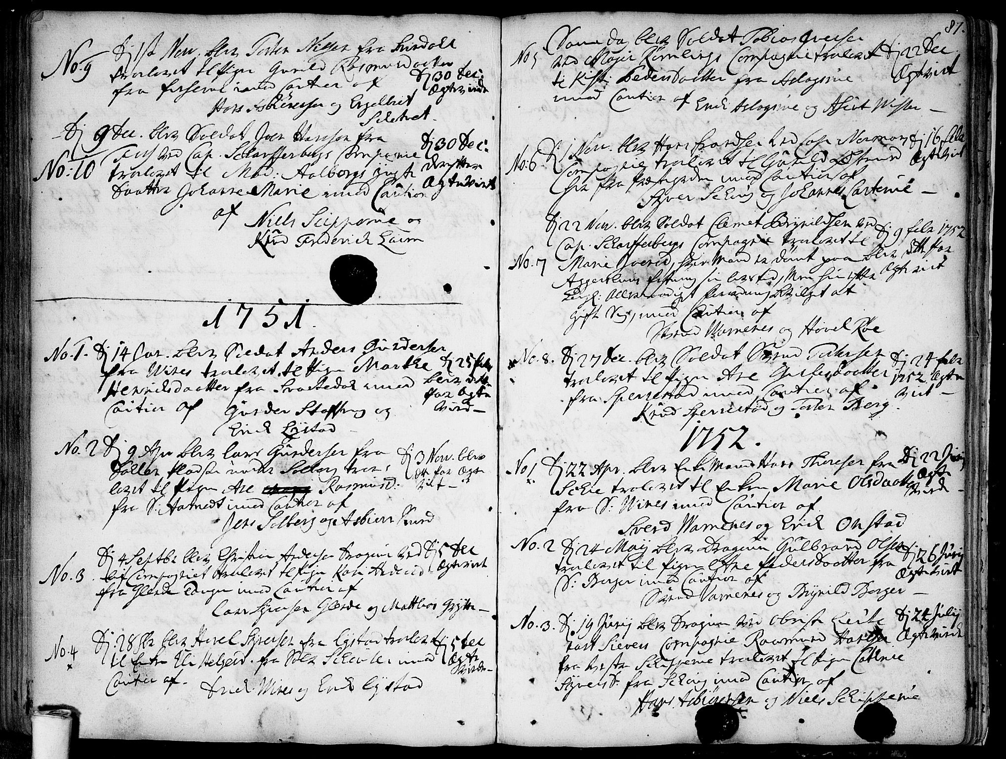 Skiptvet prestekontor Kirkebøker, SAO/A-20009/F/Fa/L0002: Parish register (official) no. 2, 1734-1759, p. 87
