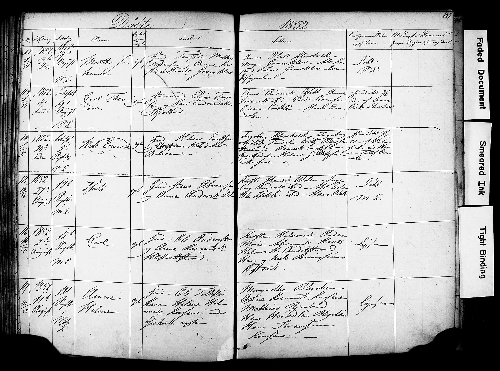 Solum kirkebøker, SAKO/A-306/F/Fa/L0006: Parish register (official) no. I 6, 1844-1855, p. 127