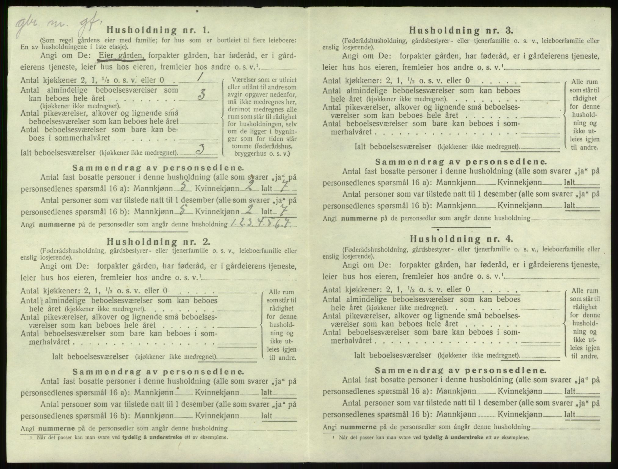 SAB, 1920 census for Jølster, 1920, p. 352