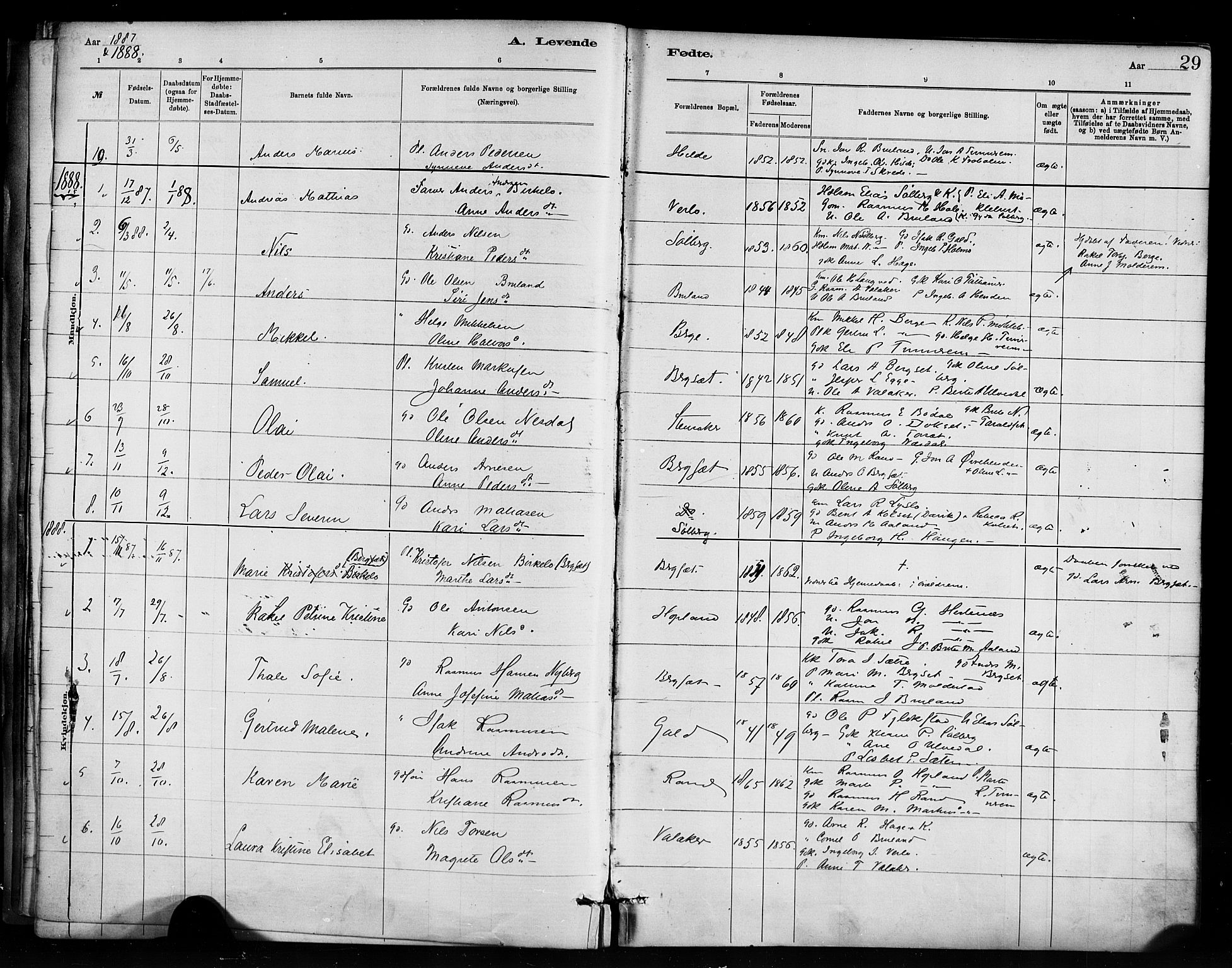 Innvik sokneprestembete, AV/SAB-A-80501: Parish register (official) no. D 1, 1879-1900, p. 29