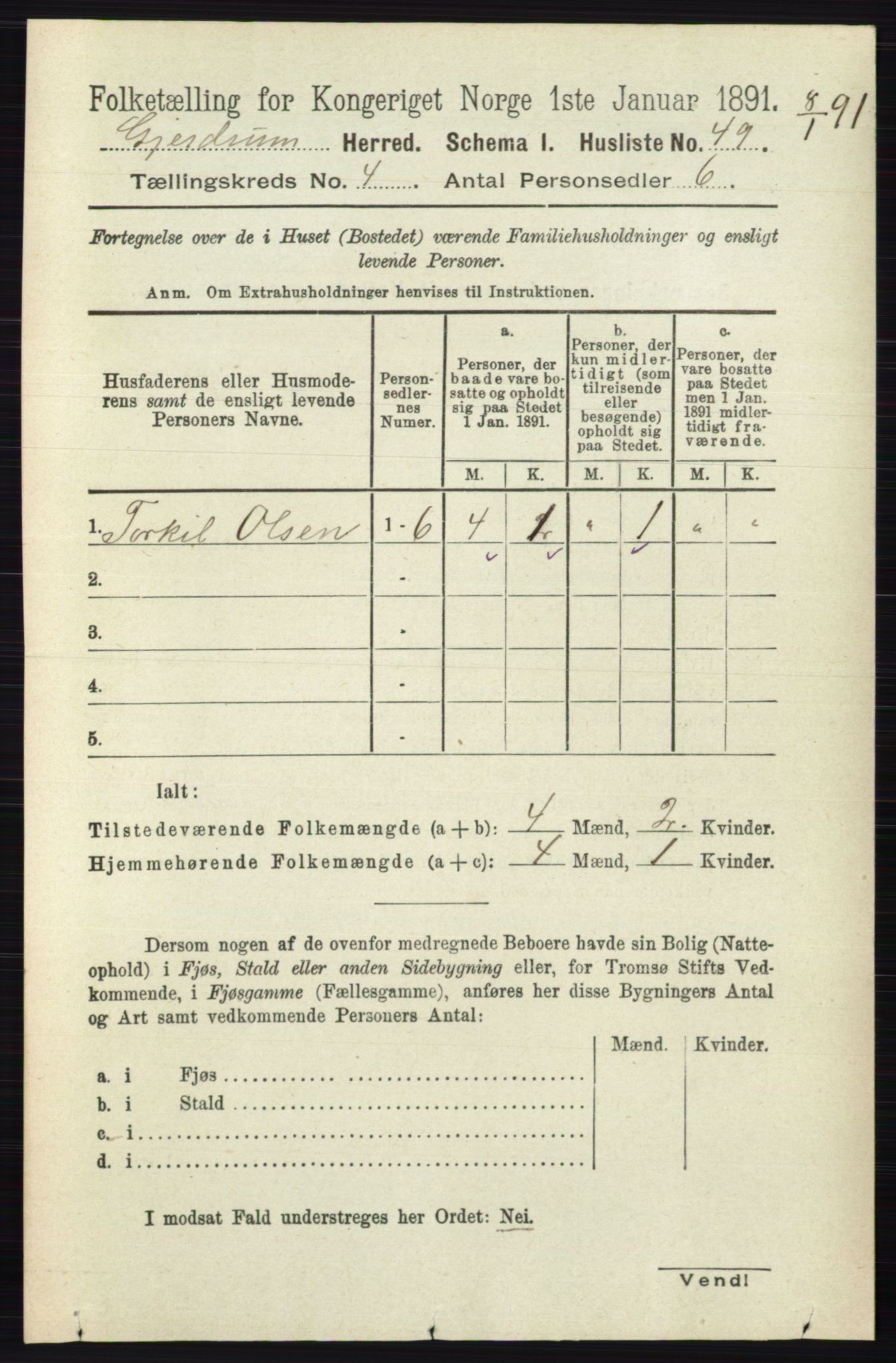 RA, 1891 census for 0234 Gjerdrum, 1891, p. 1798