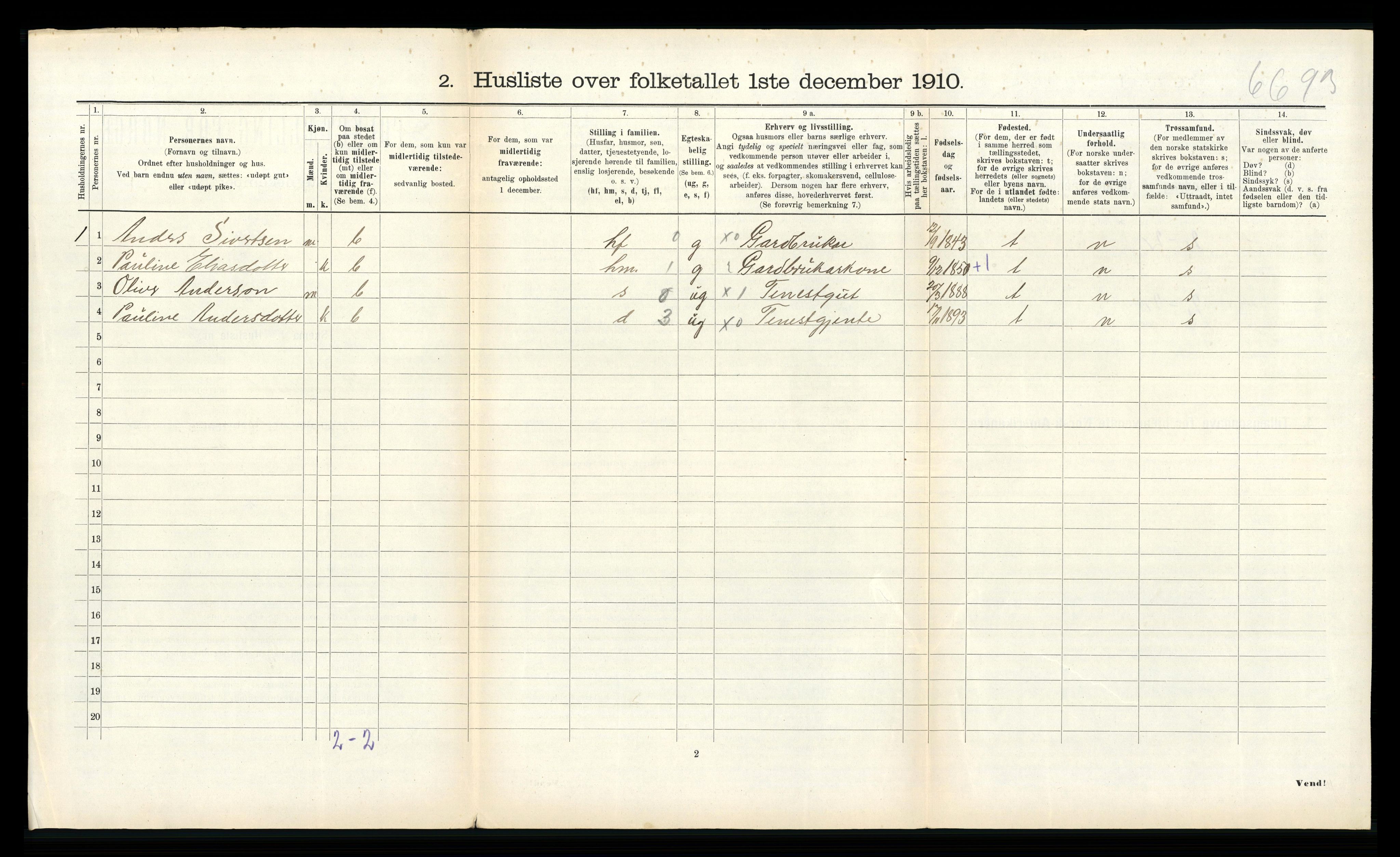 RA, 1910 census for Hornindal, 1910, p. 271