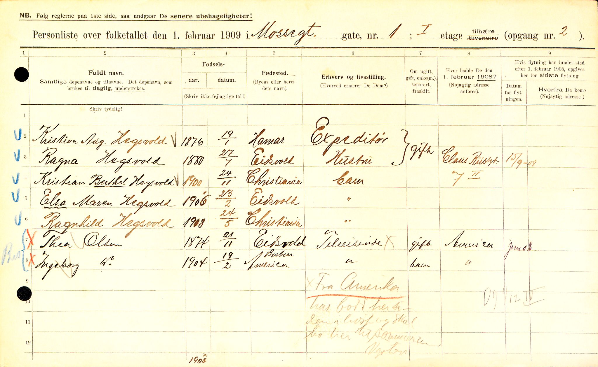 OBA, Municipal Census 1909 for Kristiania, 1909, p. 59443