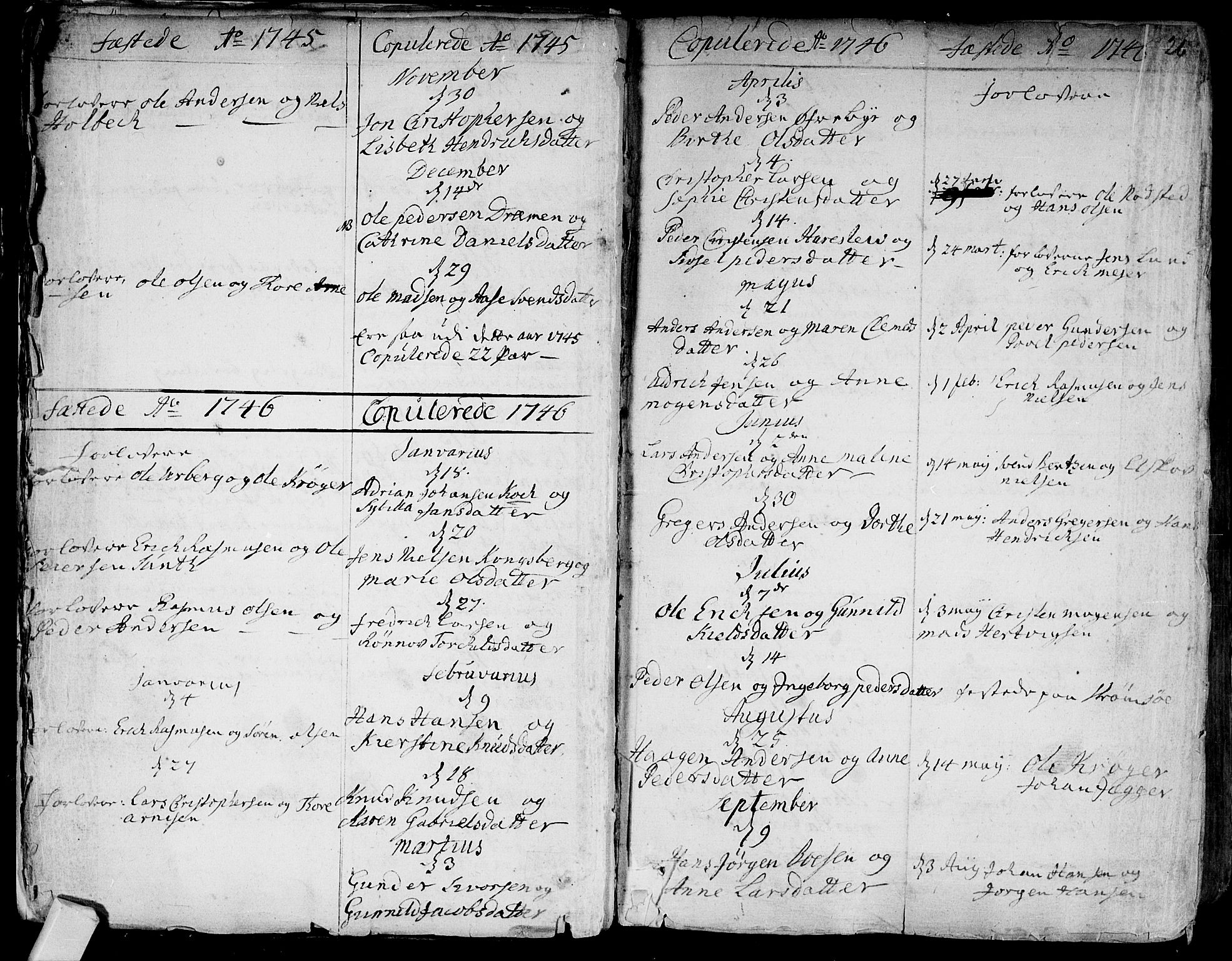 Bragernes kirkebøker, SAKO/A-6/F/Fa/L0004: Parish register (official) no. I 4, 1734-1759, p. 25-26