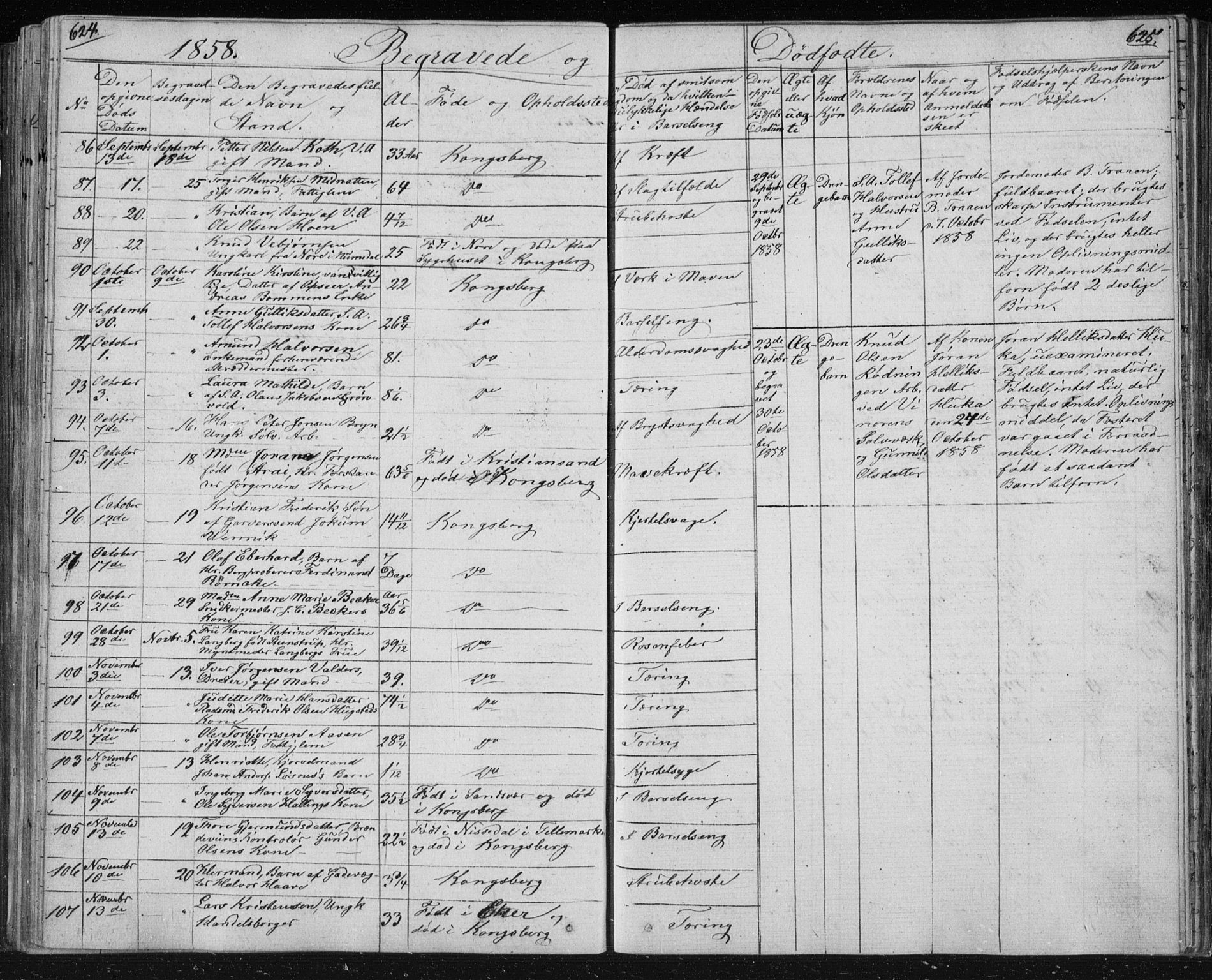 Kongsberg kirkebøker, SAKO/A-22/F/Fa/L0009: Parish register (official) no. I 9, 1839-1858, p. 624-625