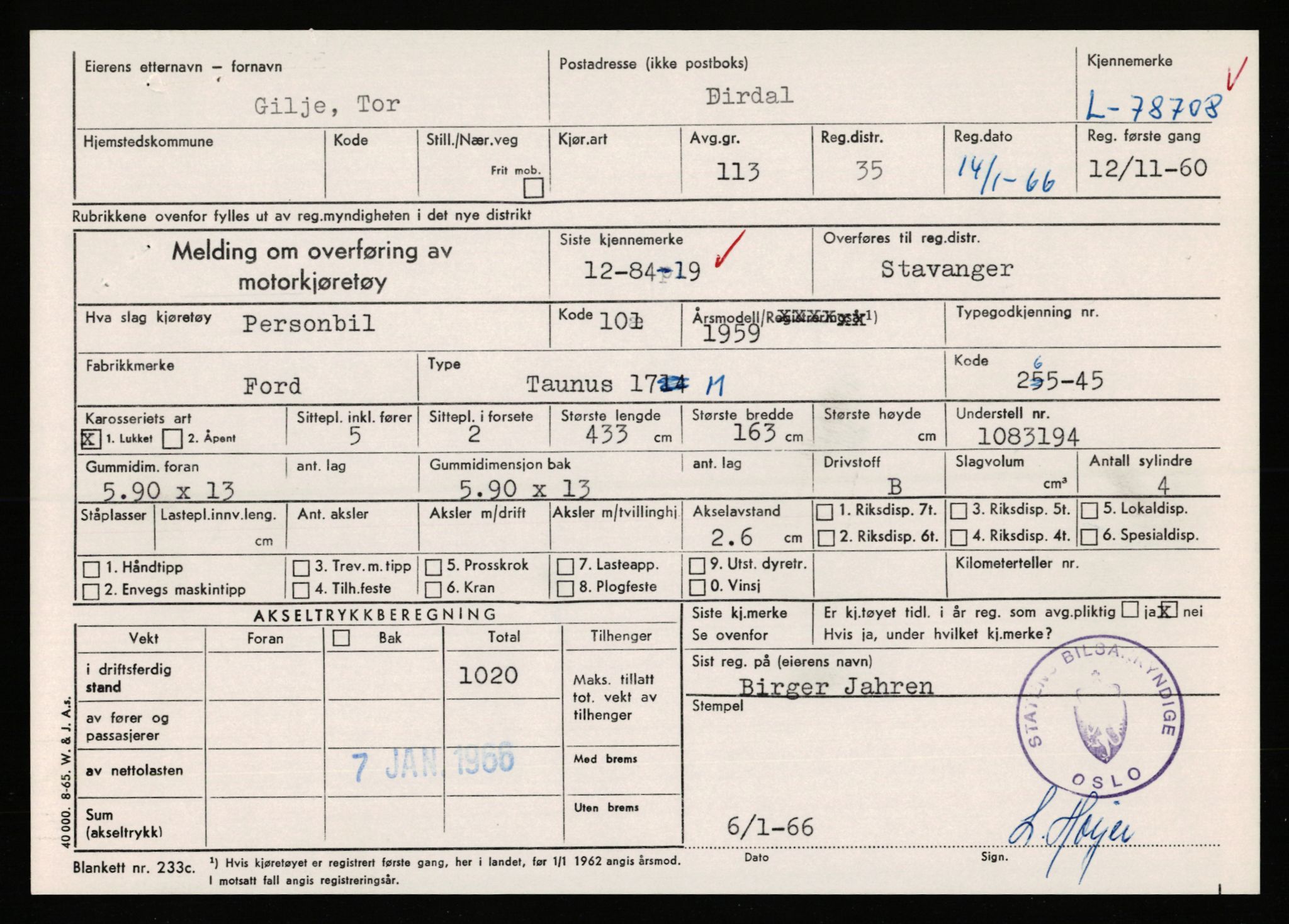 Stavanger trafikkstasjon, AV/SAST-A-101942/0/F/L0069: L-76801 - L-78797, 1930-1971, p. 2125