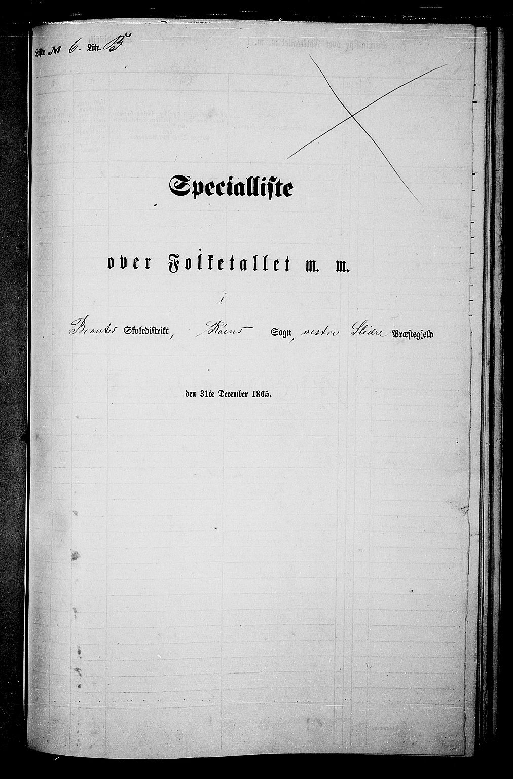 RA, 1865 census for Vestre Slidre, 1865, p. 114