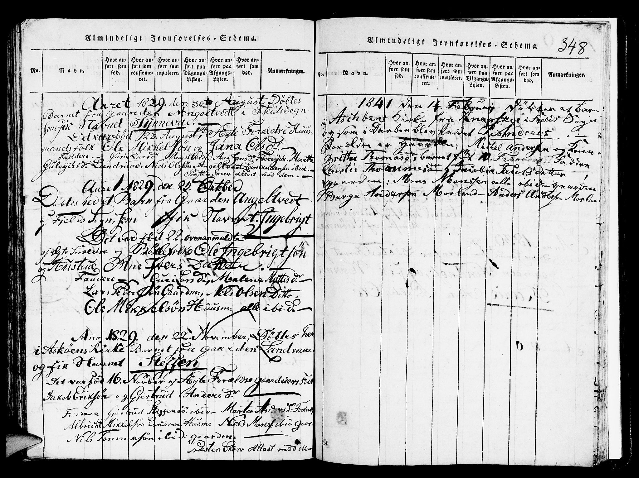 Askøy Sokneprestembete, SAB/A-74101/H/Ha/Hab/Haba/L0002: Parish register (copy) no. A 2, 1815-1846, p. 348